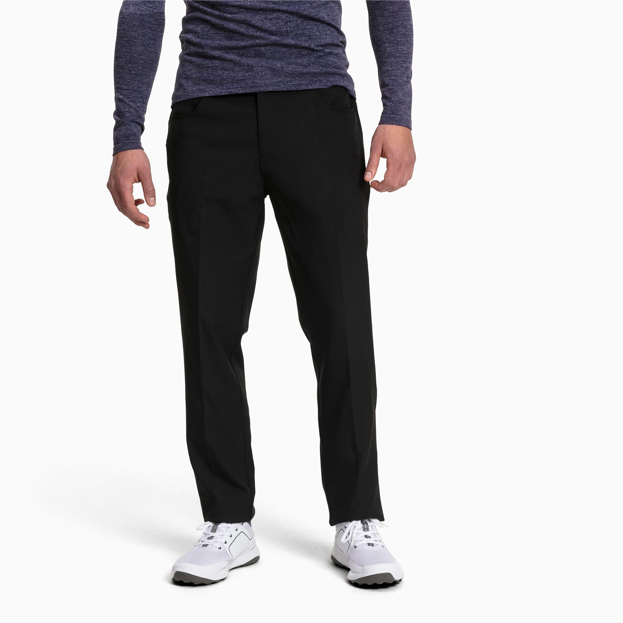 PUMA Pantalon tissé Jackpot 5 Pocket Golf pour Homme, Noir, Taille 28/32, Vêtements