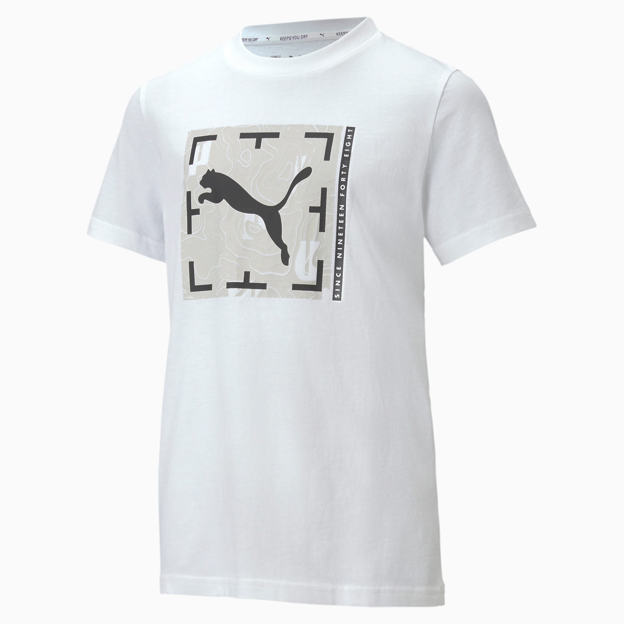 PUMA T-Shirt Active Sports Graphic Youth pour Enfant, Blanc, Taille 140, Vêtements
