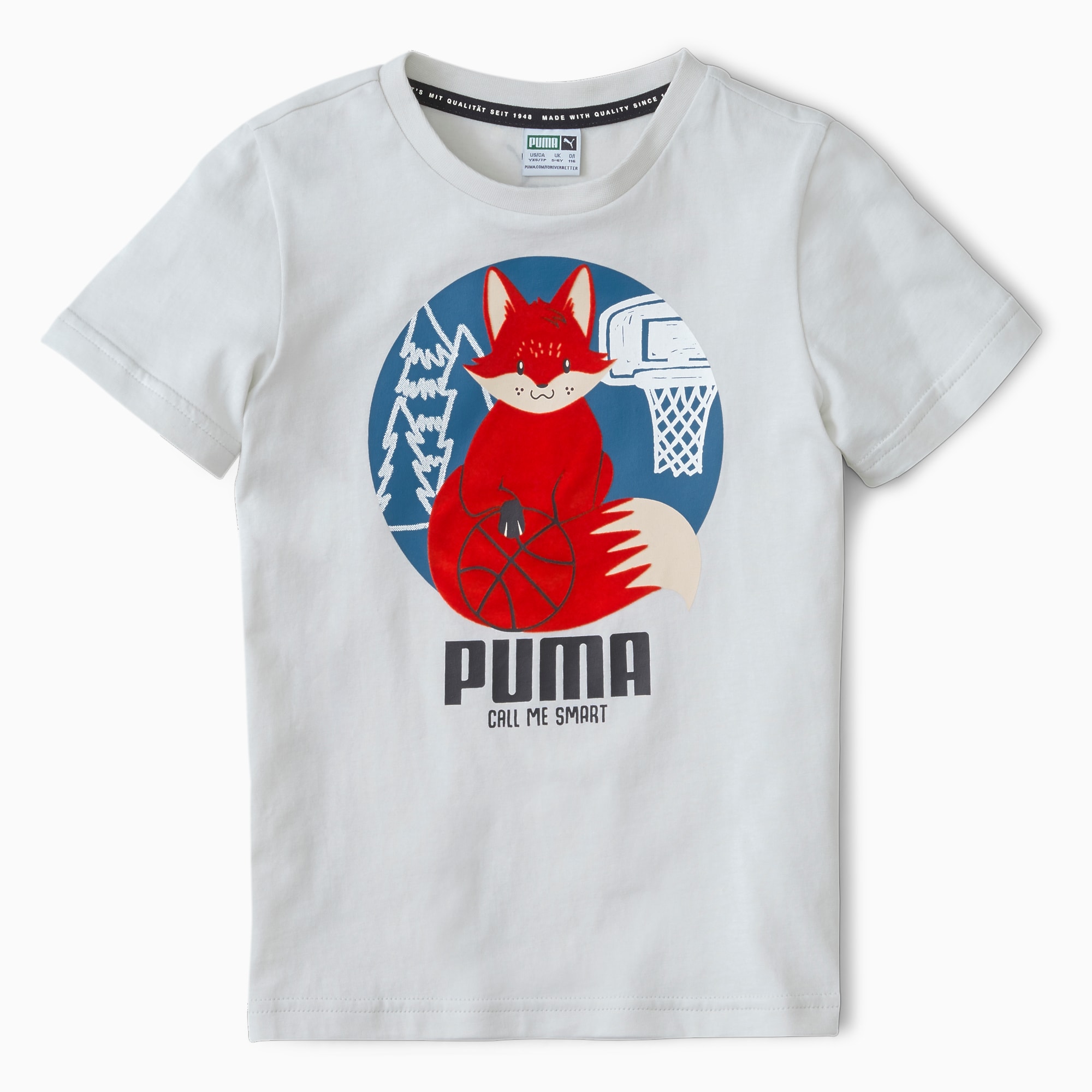 PUMA T-Shirt Animals Suede pour enfant, Gris, Taille 92, Vêtements
