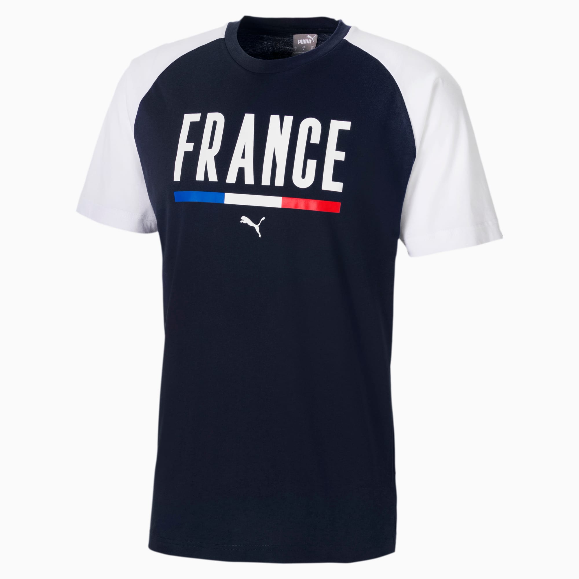 PUMA T-Shirt Football Unisex, Blanc/Bleu, Taille M, Vetements