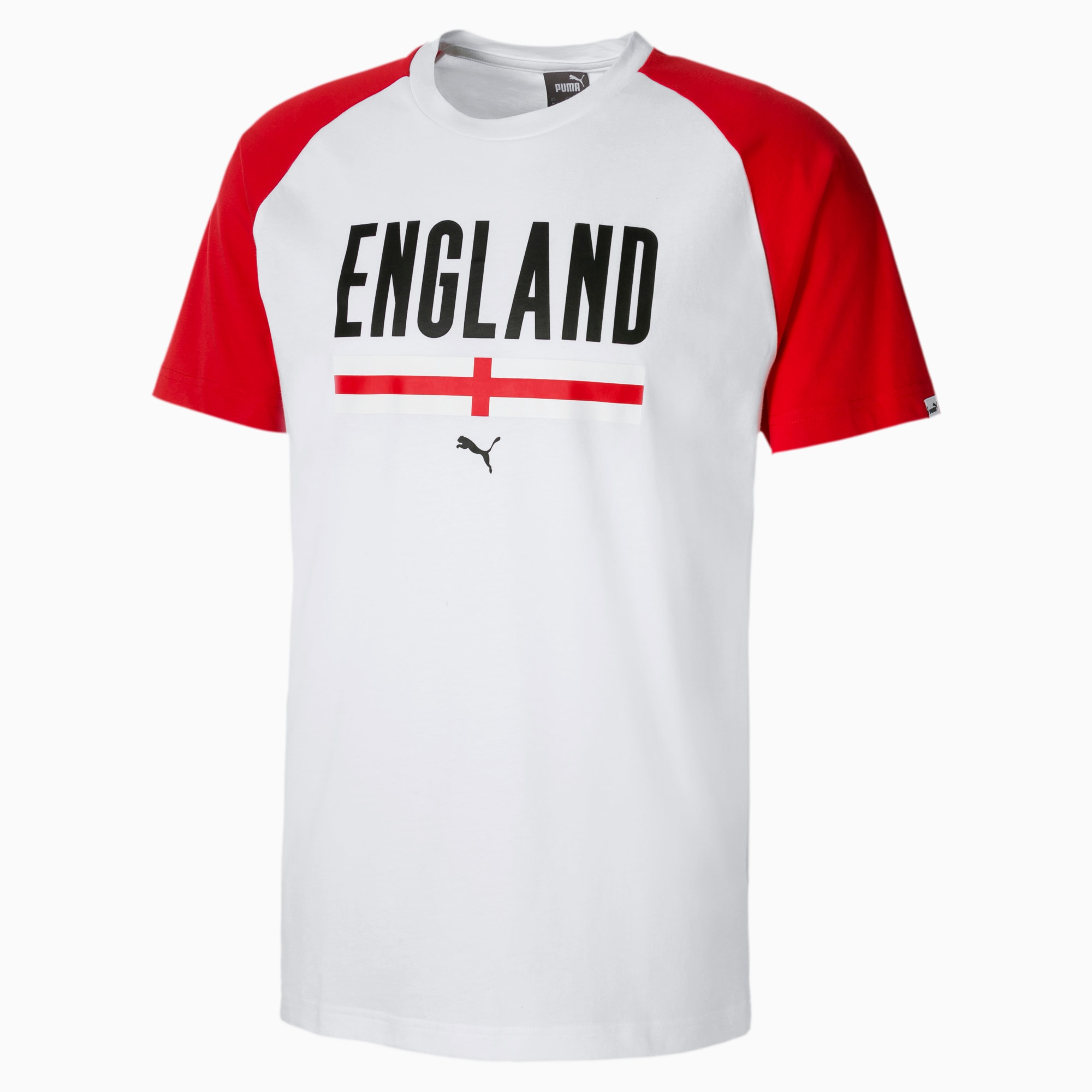PUMA T-Shirt Football Unisex, Blanc/Rouge, Taille S, Vetements