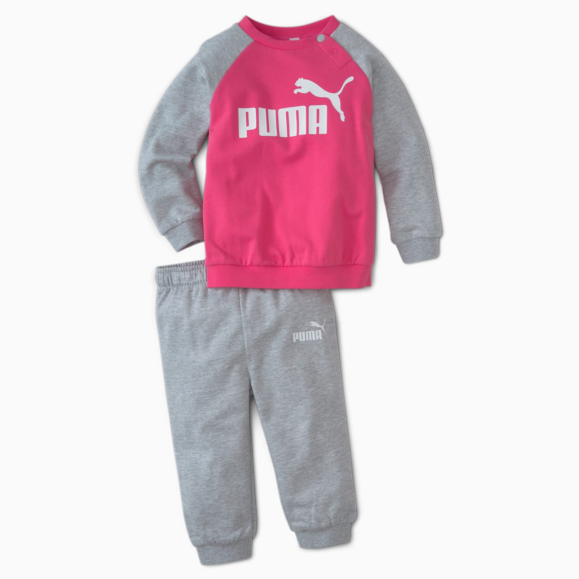 PUMA Survêtement Minicats Essentials Raglan pour bébé, Gris/Bruyère, Taille 68, Vêtements
