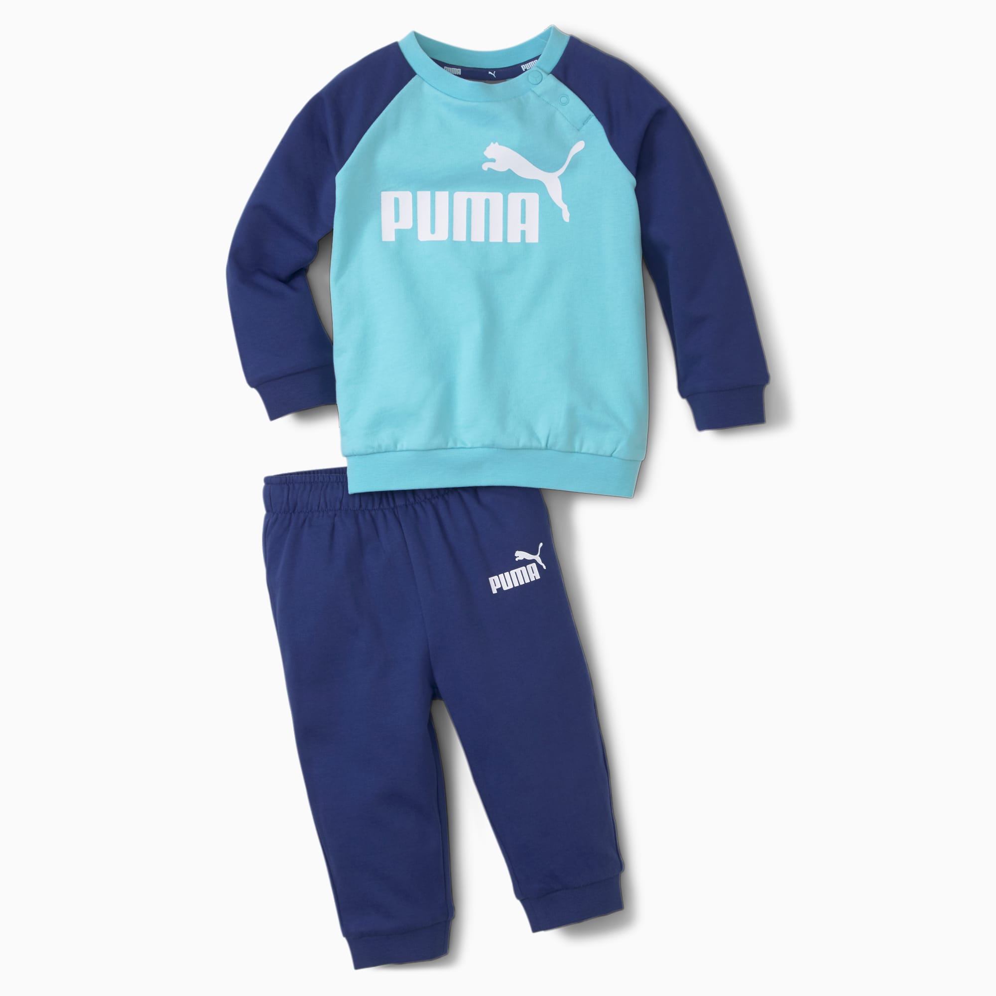 PUMA Survêtement Minicats Essentials Raglan pour bébé, Bleu, Taille 74, Vêtements