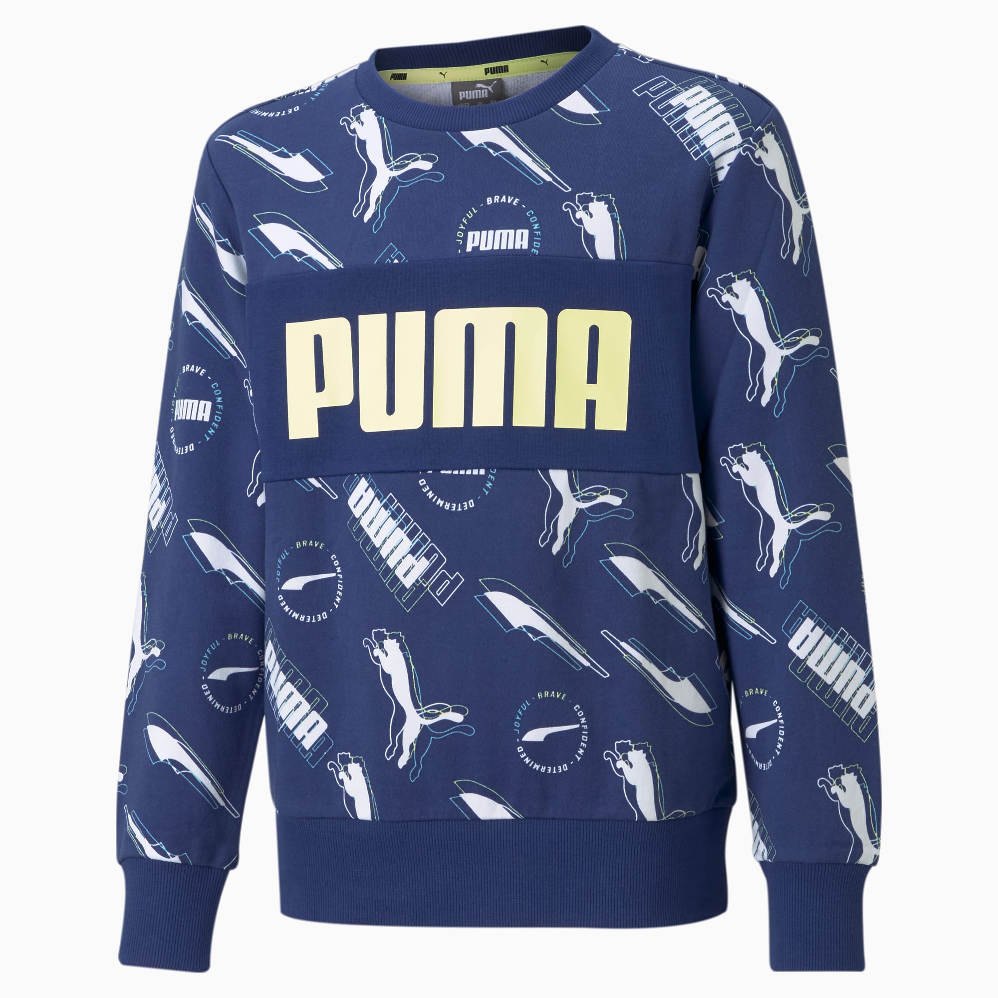 Alpha sweater met ronde hals jongeren, Blauw, Maat 152 | PUMA