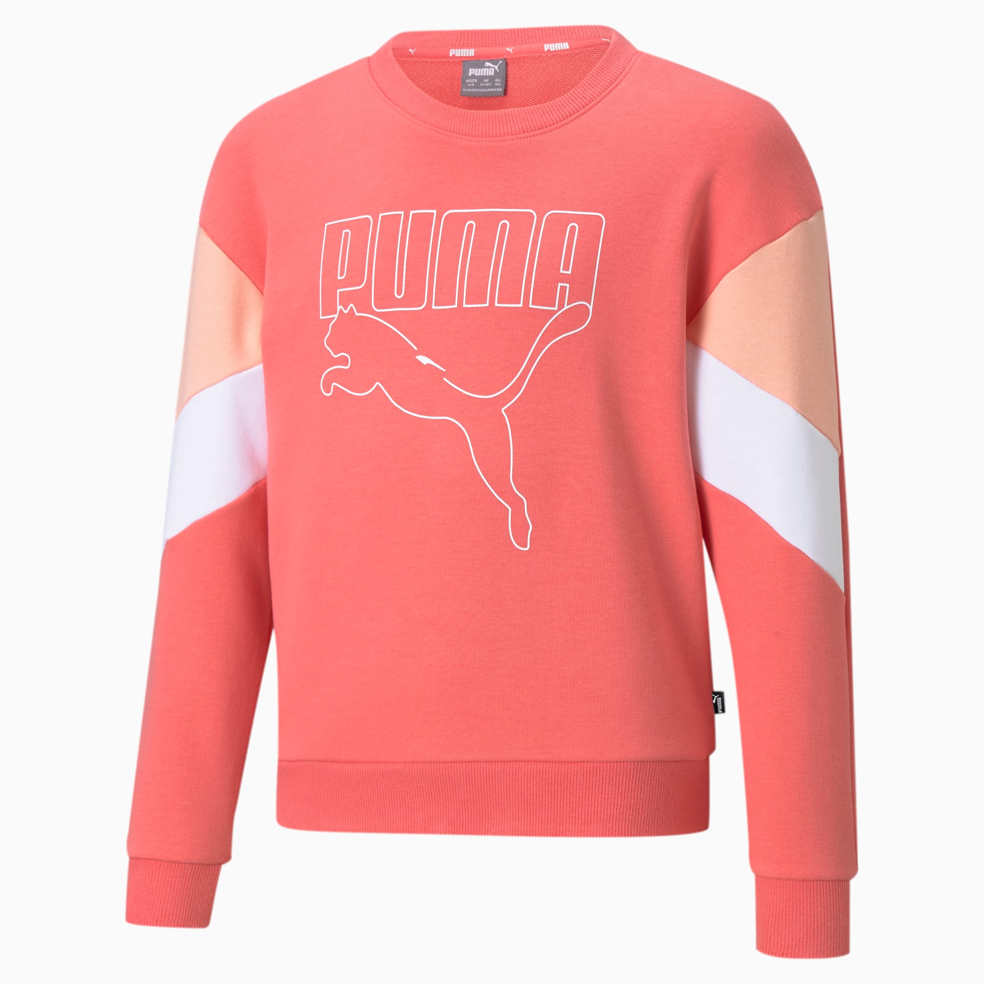 PUMA Sweat à col rond Rebel enfant et adolescent, Rose, Taille 104, Vêtements