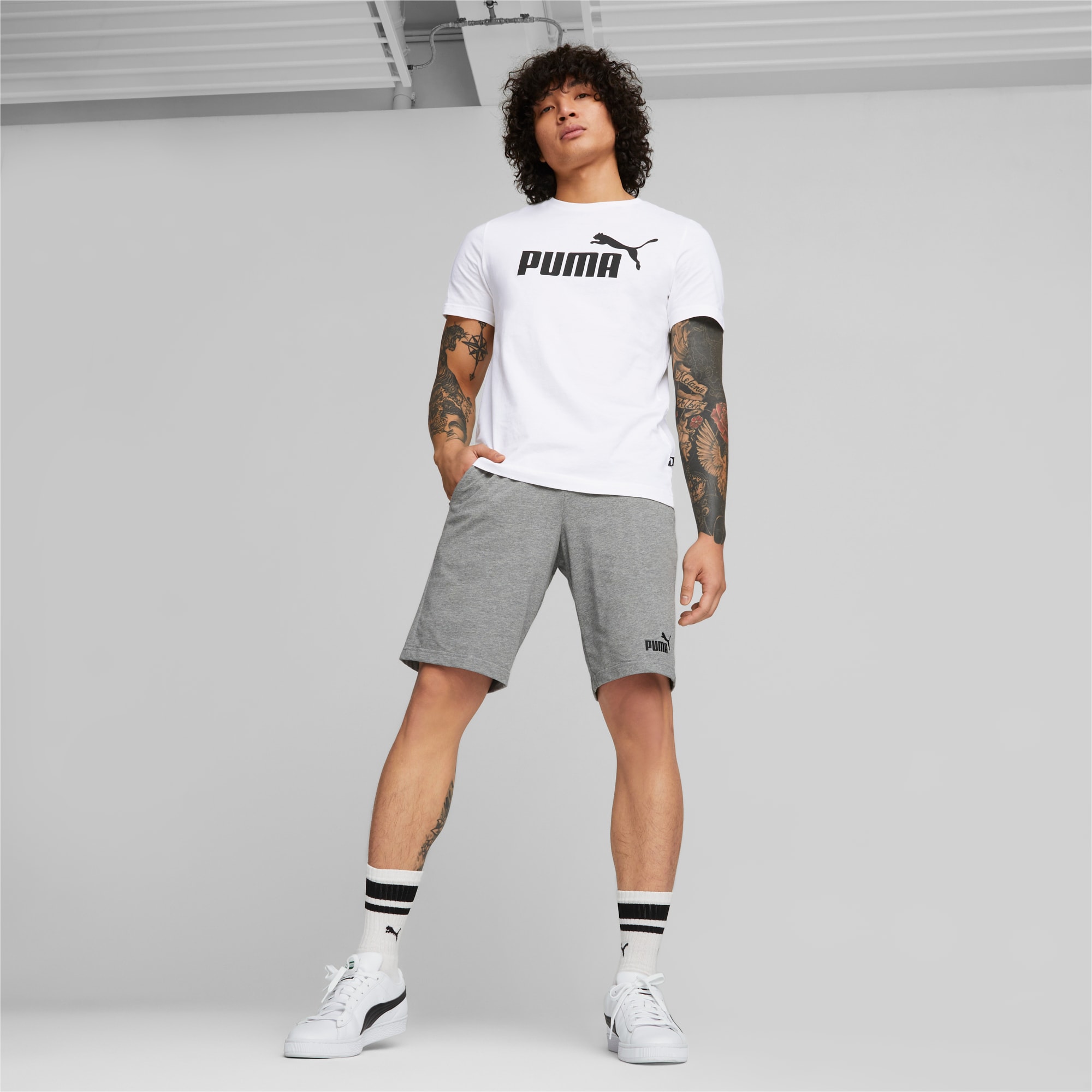 PUMA Essentials Logo Men's T-Shirt, White, Size XS, Clothing