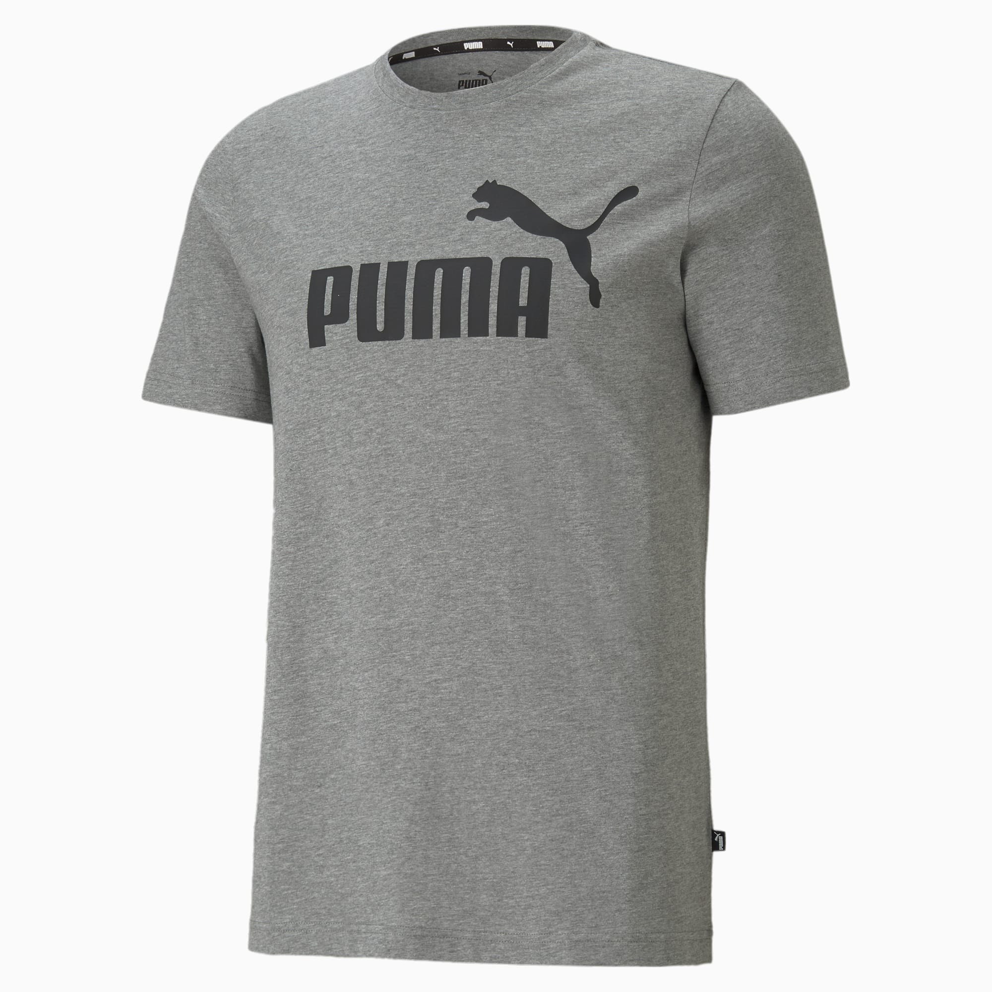 PUMA Essentials Logo Men's T-Shirt, Medium Grey Heather, Size XS, Clothing