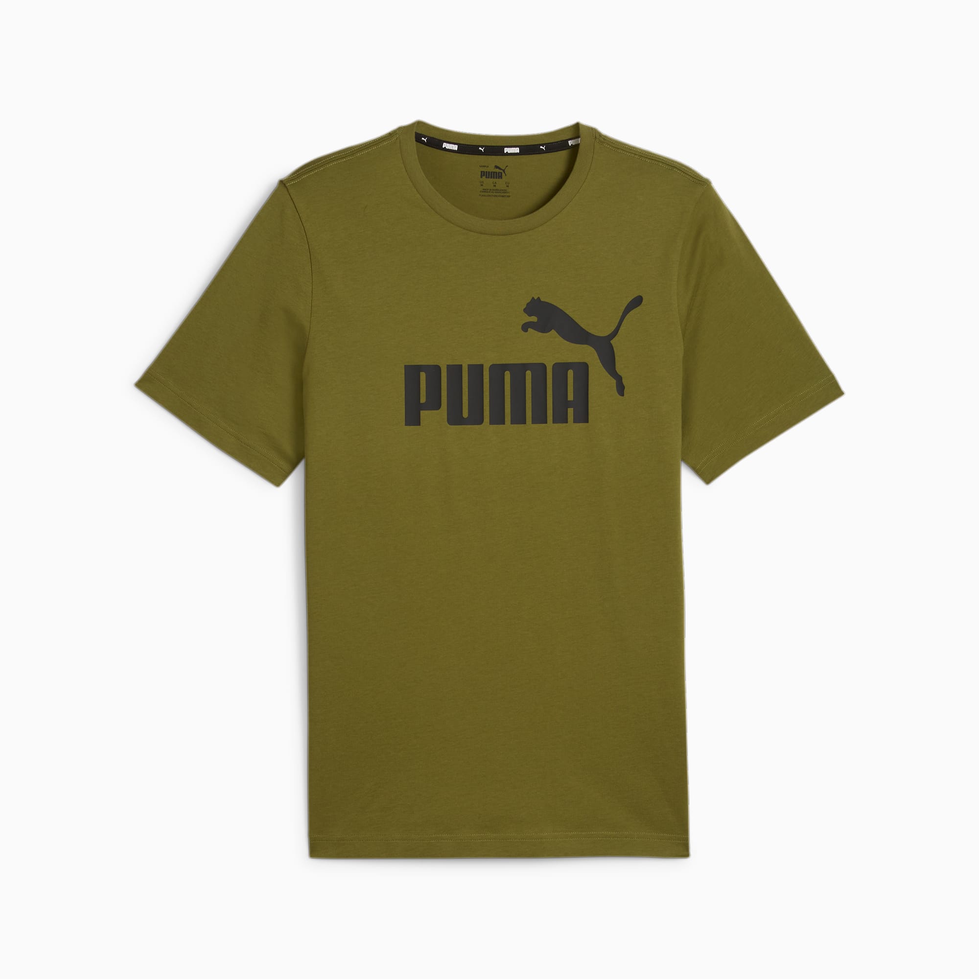 PUMA Essentials Logo Men's T-Shirt, Olive Green