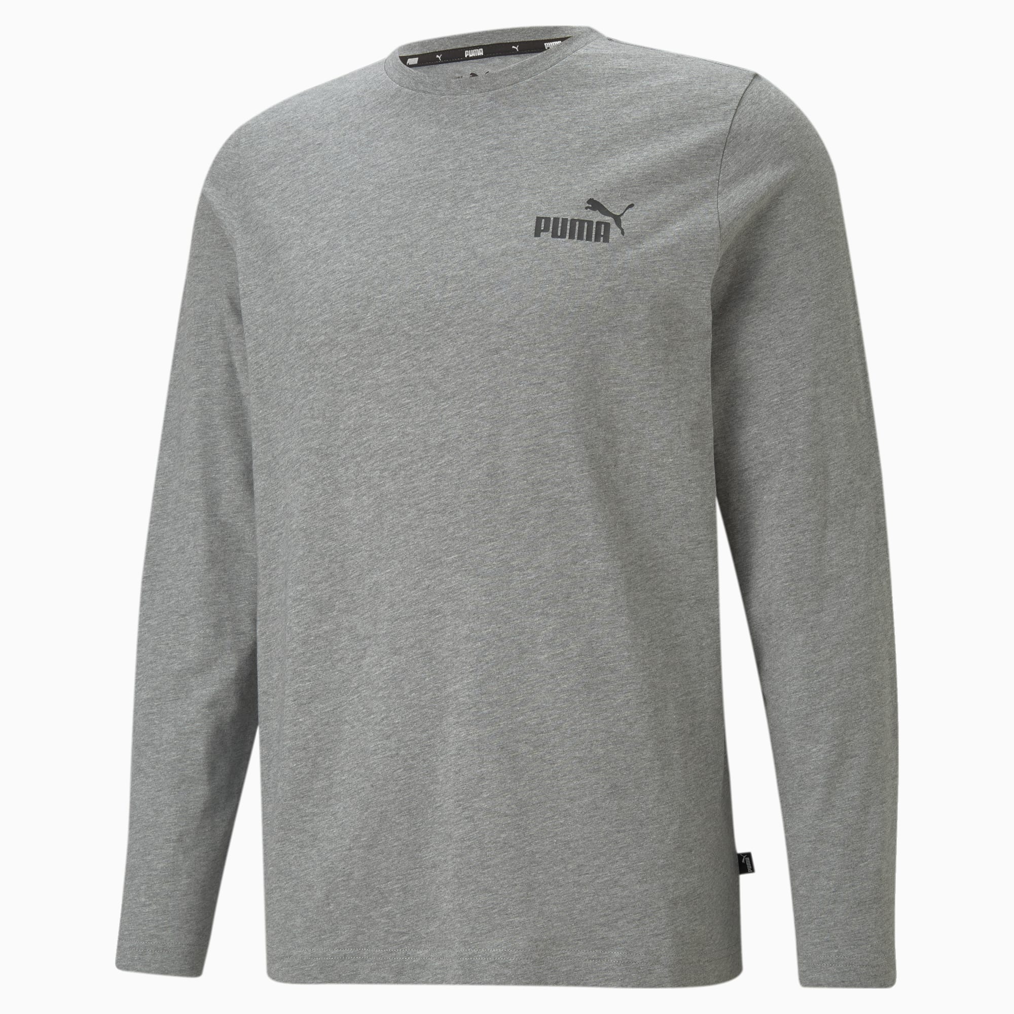PUMA Essentials Long Sleeve Men's T-Shirt, Medium Grey Heather, Size XXS, Clothing
