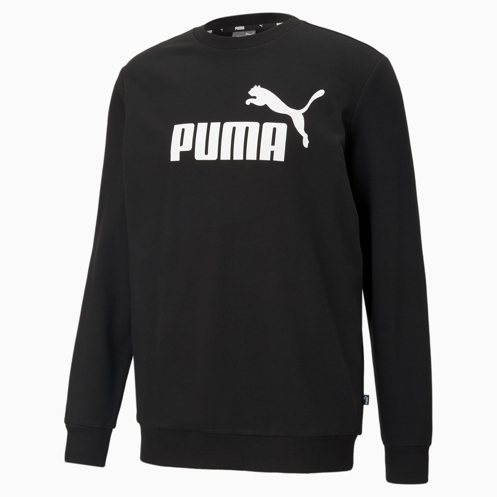 PUMA Essentials Big Logo Crew Men's Sweater Shirt, Black, Size XS, Clothing