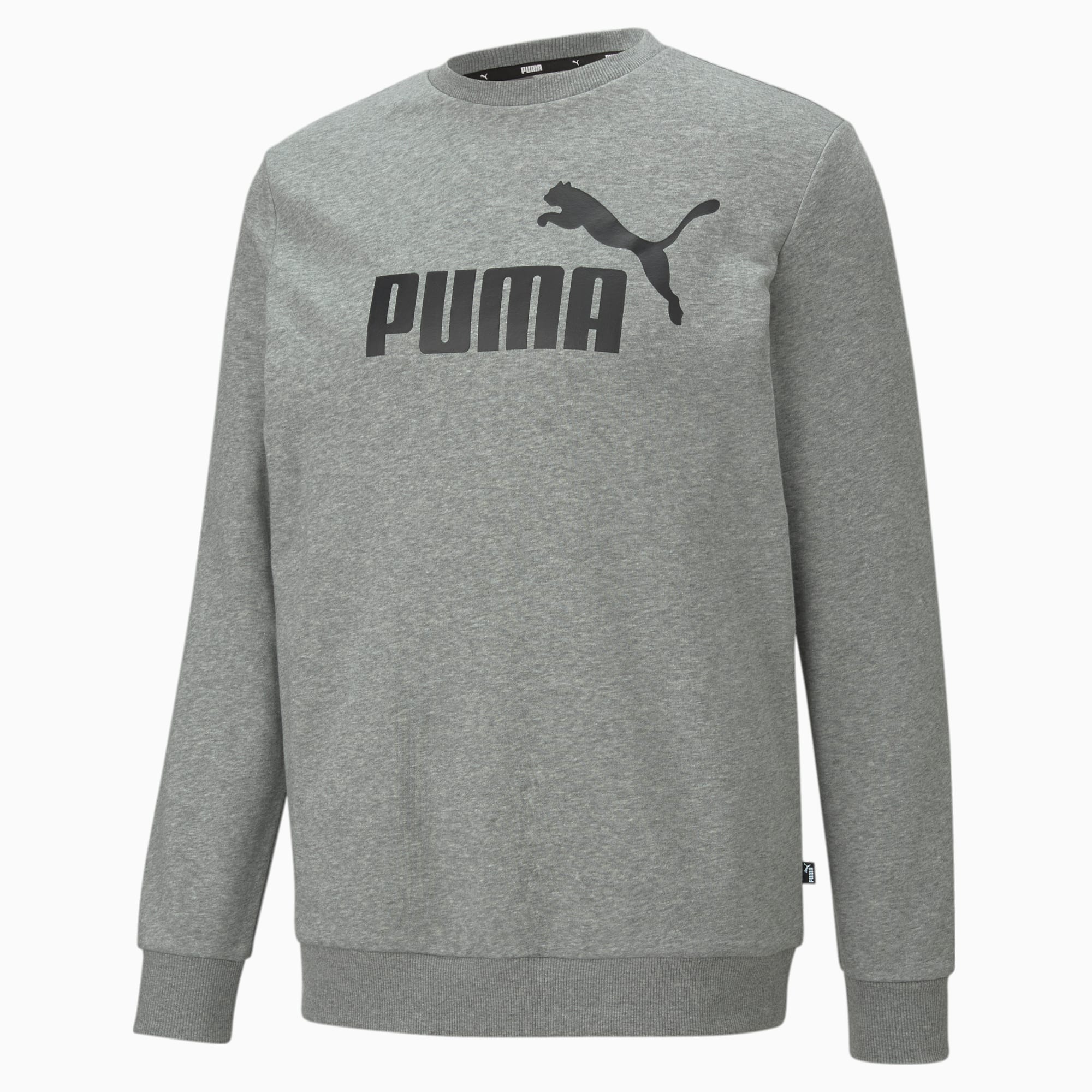 PUMA Essentials Big Logo Sweater Met Ronde Hals Voor Heren, Grijs