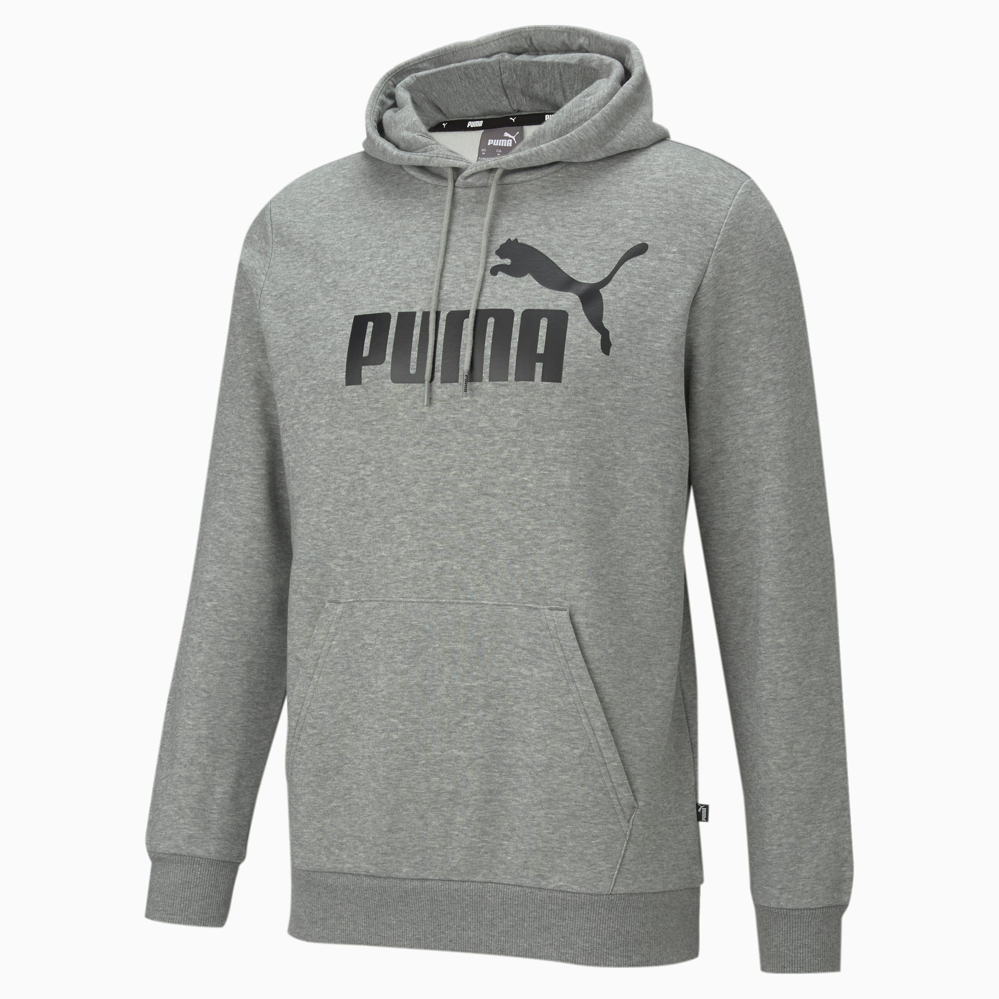 PUMA Essentials Big Logo Hoodie Men, Medium Grey Heather, Size S, Clothing