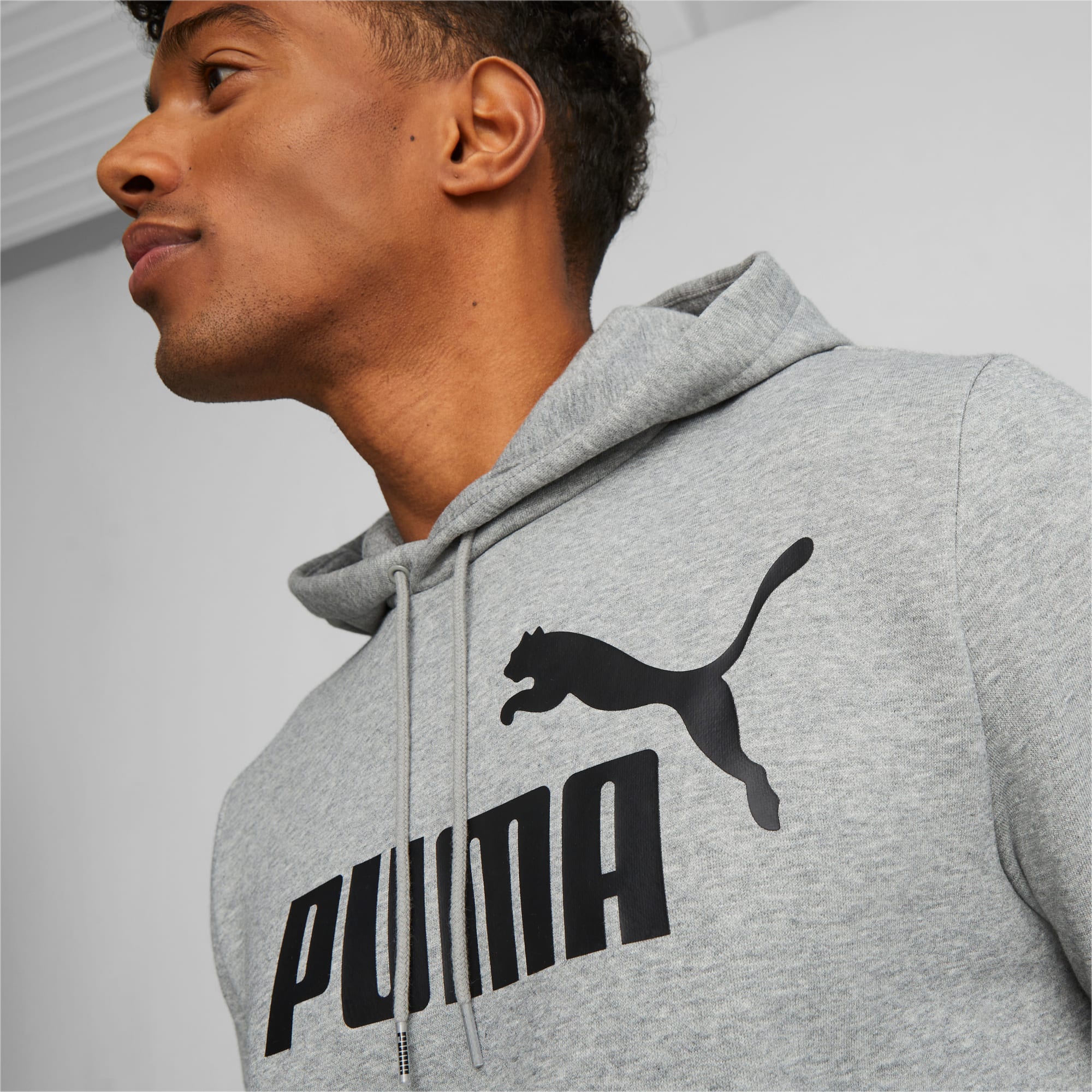 PUMA Essentials Big Logo Hoodie Men, Medium Grey Heather, Size S, Clothing