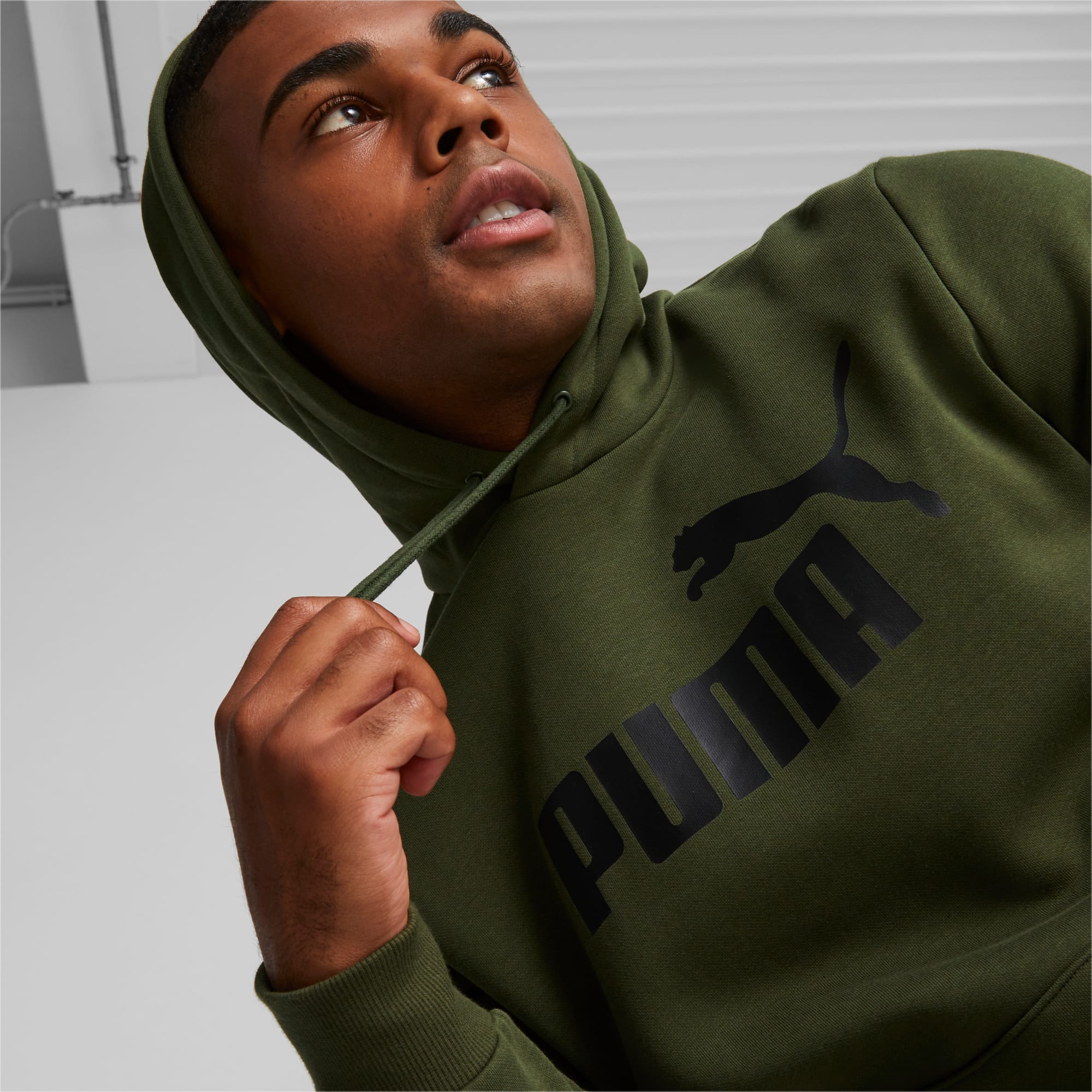 PUMA Essentials Big Logo Hoodie Men, Myrtle, Size M, Clothing