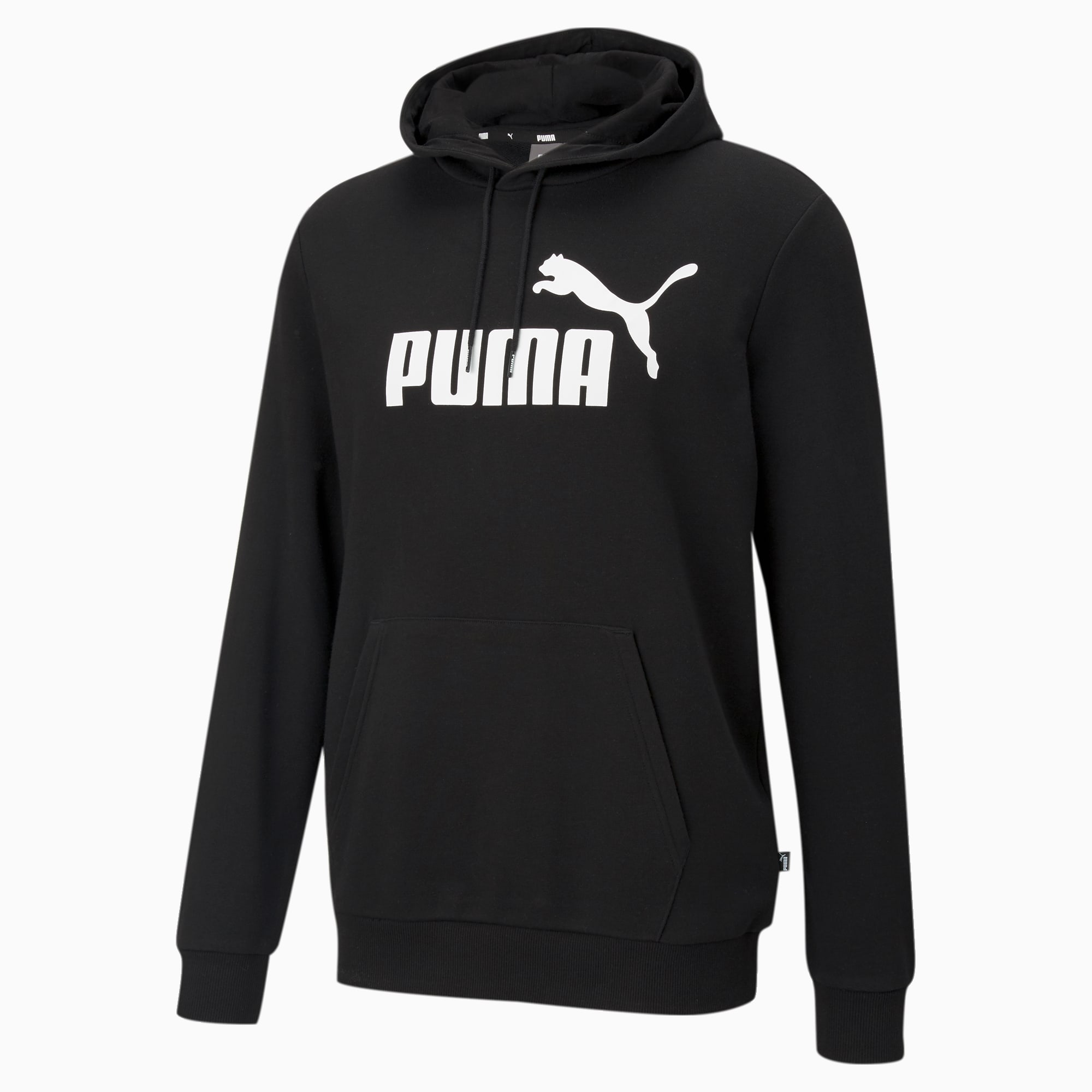 PUMA Essentials Hoodie Met Groot Logo Heren, Zwart
