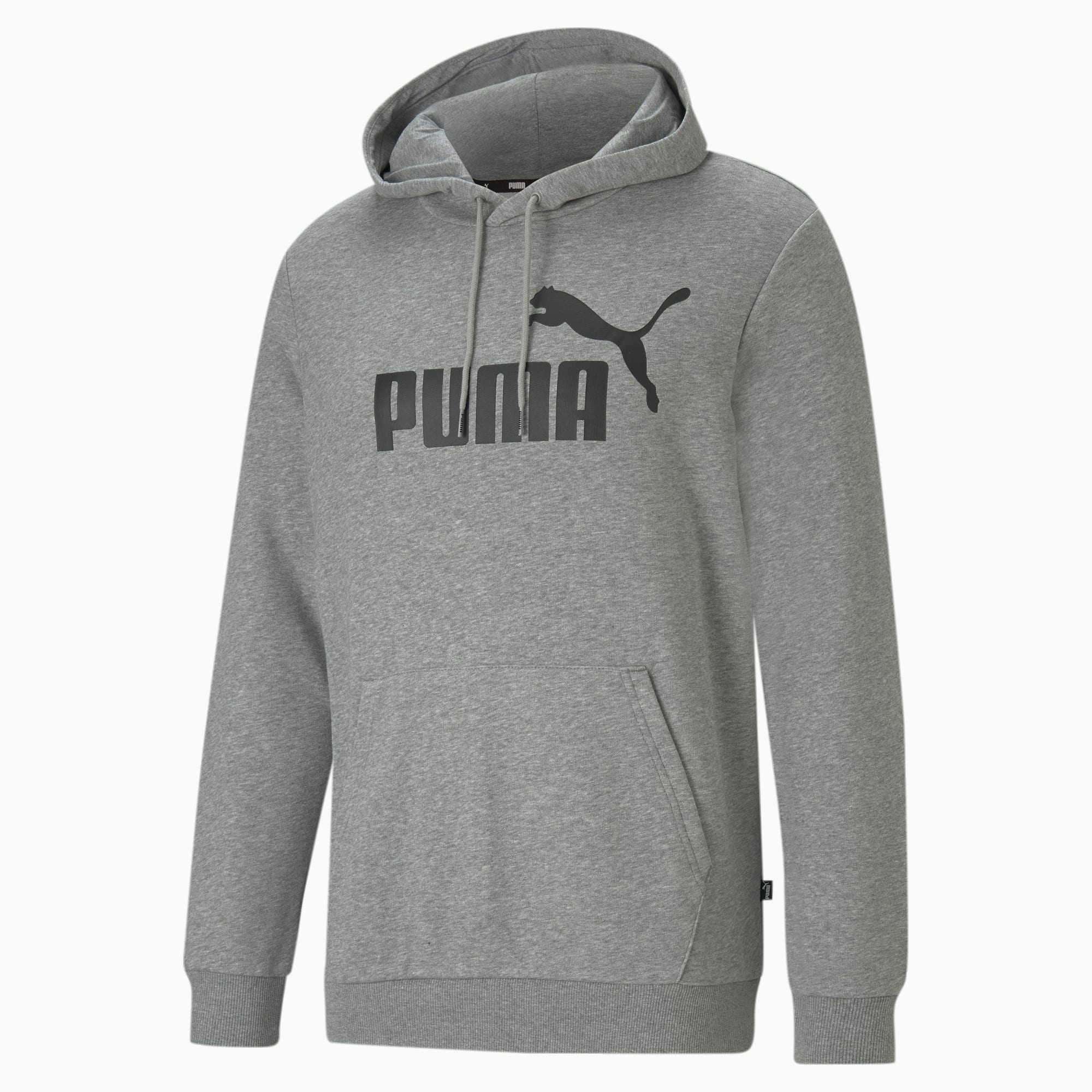 PUMA Essentials Big Logo Hoodie Men, Medium Grey Heather, Size XS, Clothing