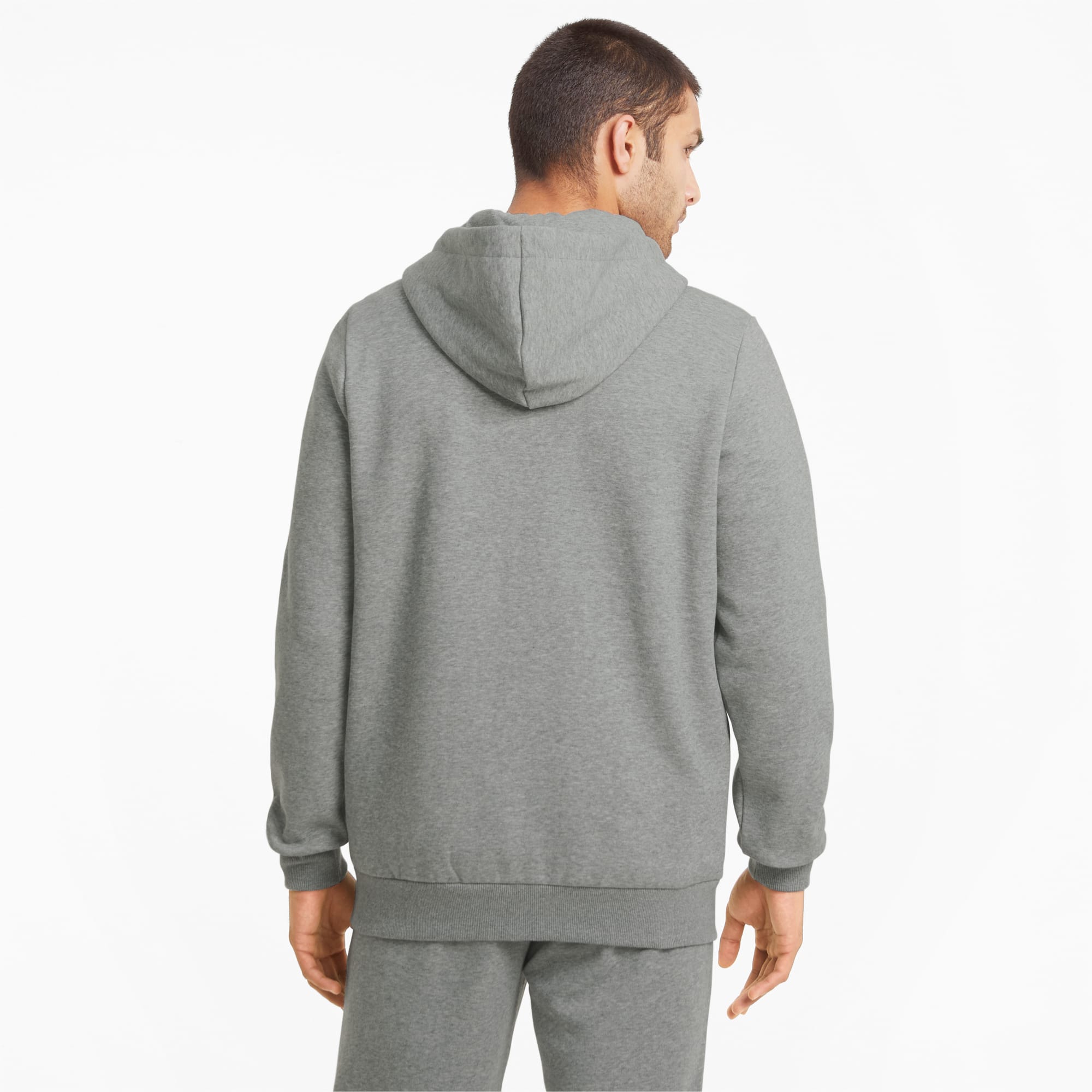 PUMA Essentials Full-Zip Logo Men's Hoodie, Medium Grey Heather, Size XXS, Clothing