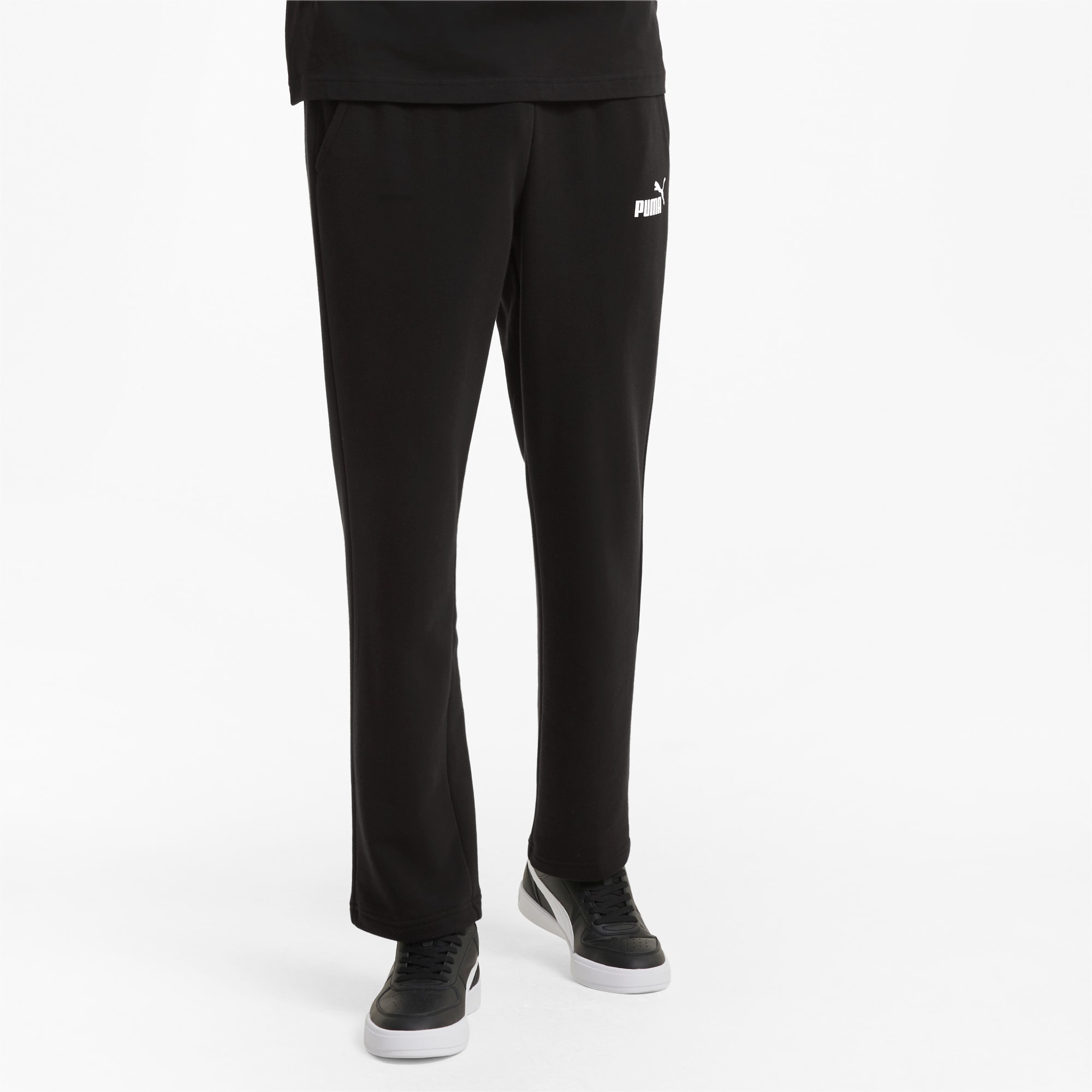 PUMA Essentials Logo Men's Sweatpants, Black, Size XS, Clothing