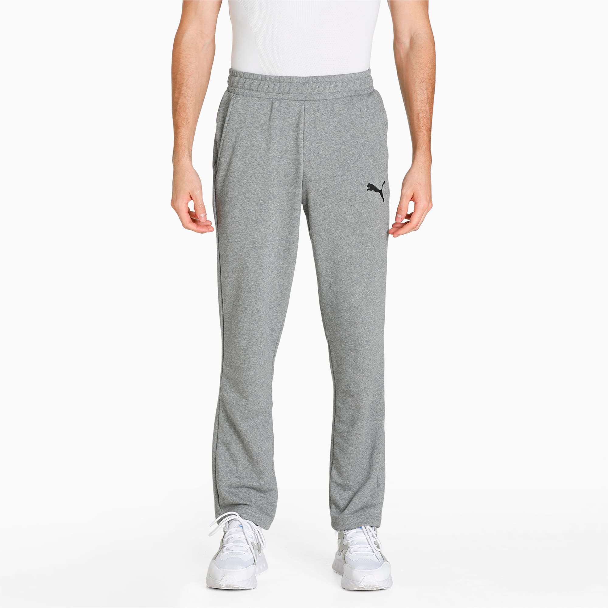 PUMA Essentials Logo Men's Sweatpants, Medium Grey Heather, Size XL, Clothing