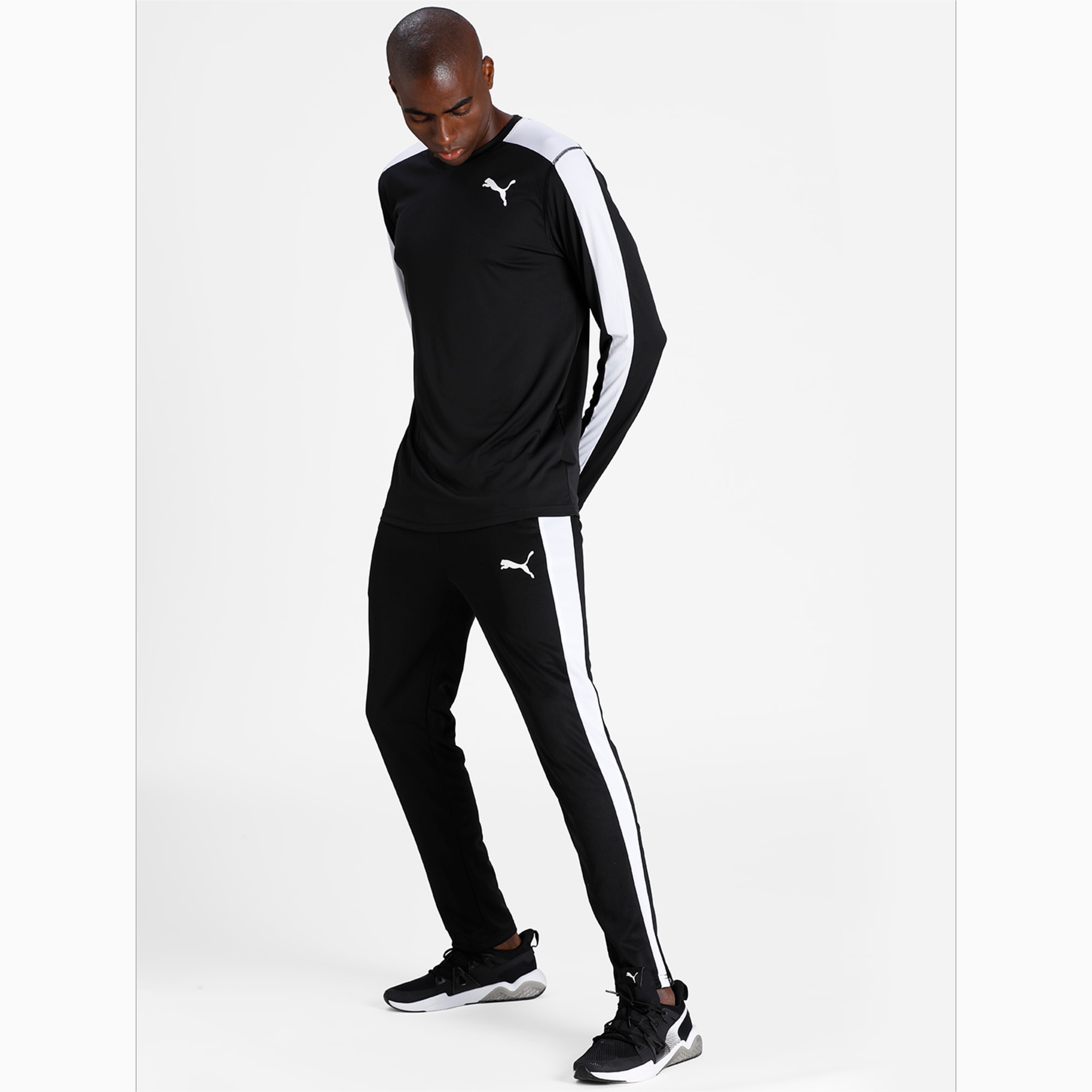 PUMA Active Tricot Men's Sweatpants, Black/White, Size L, Clothing