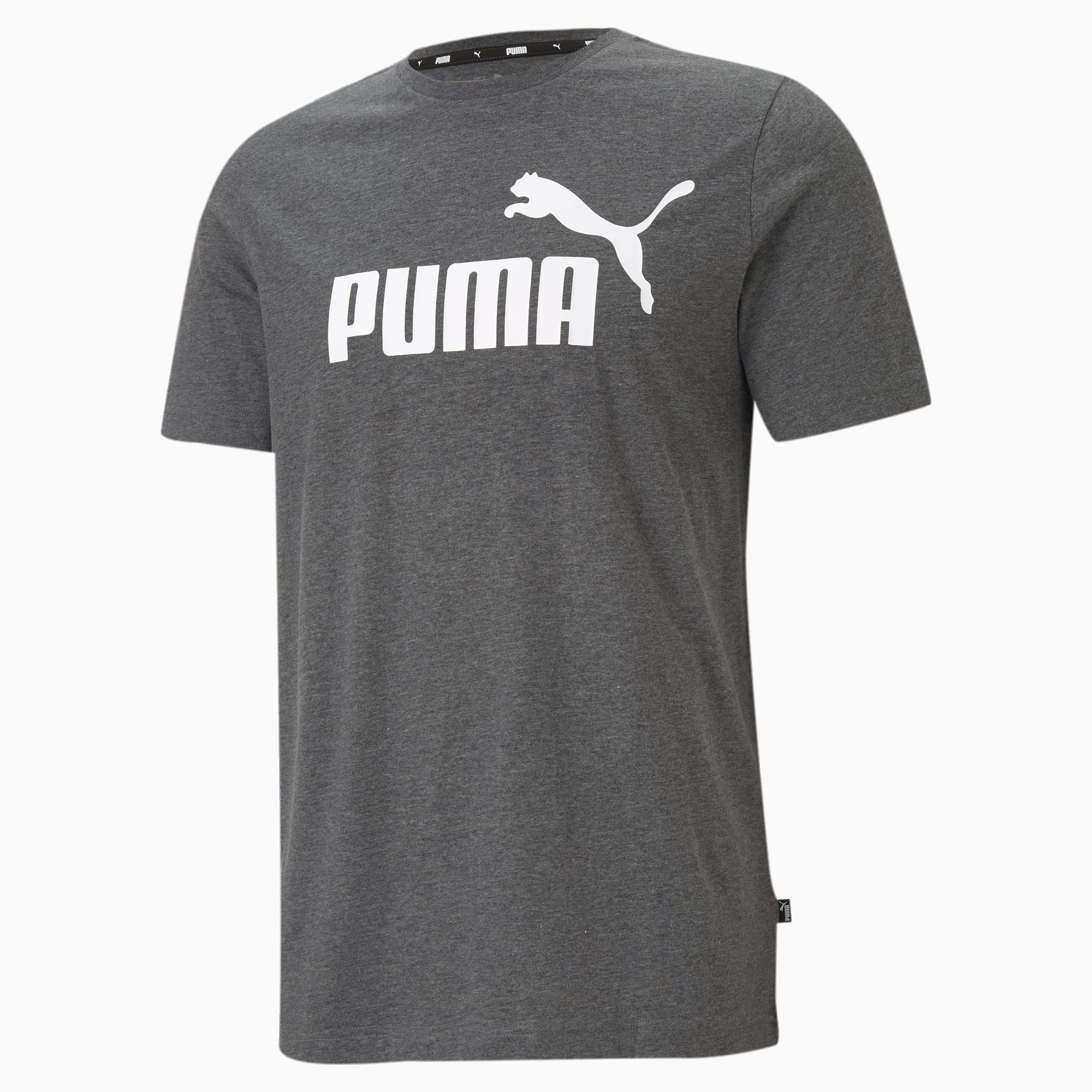 PUMA Essentials Heather Men's T-Shirt, Black, Size L, Clothing