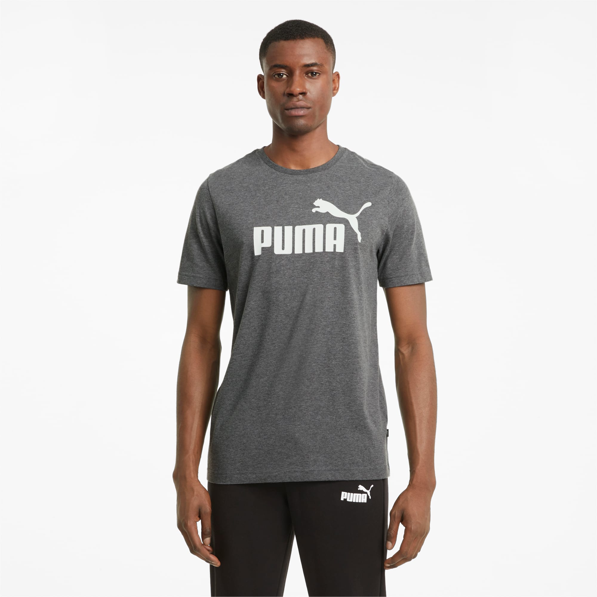 PUMA Essentials Heather Men's T-Shirt, Black, Size XXS, Clothing