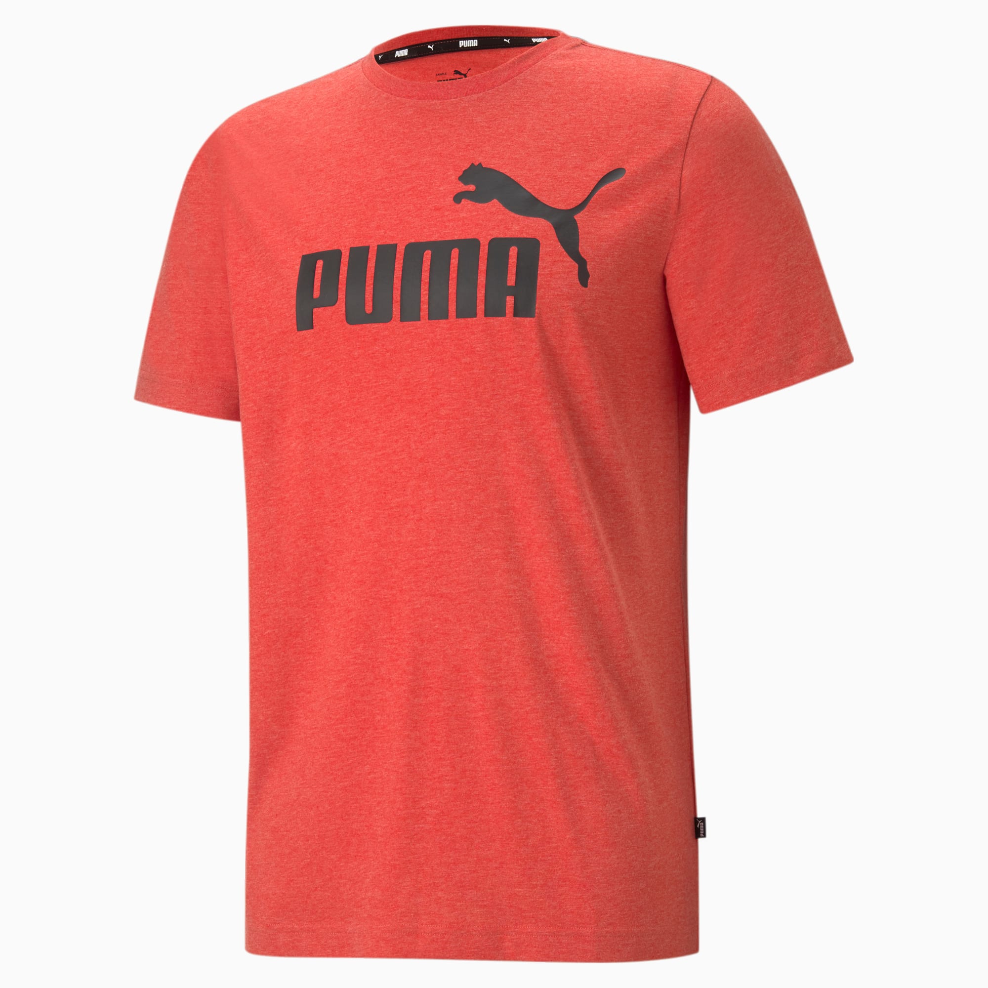PUMA Essentials Heather Men's T-Shirt, High Risk Red, Size S, Clothing