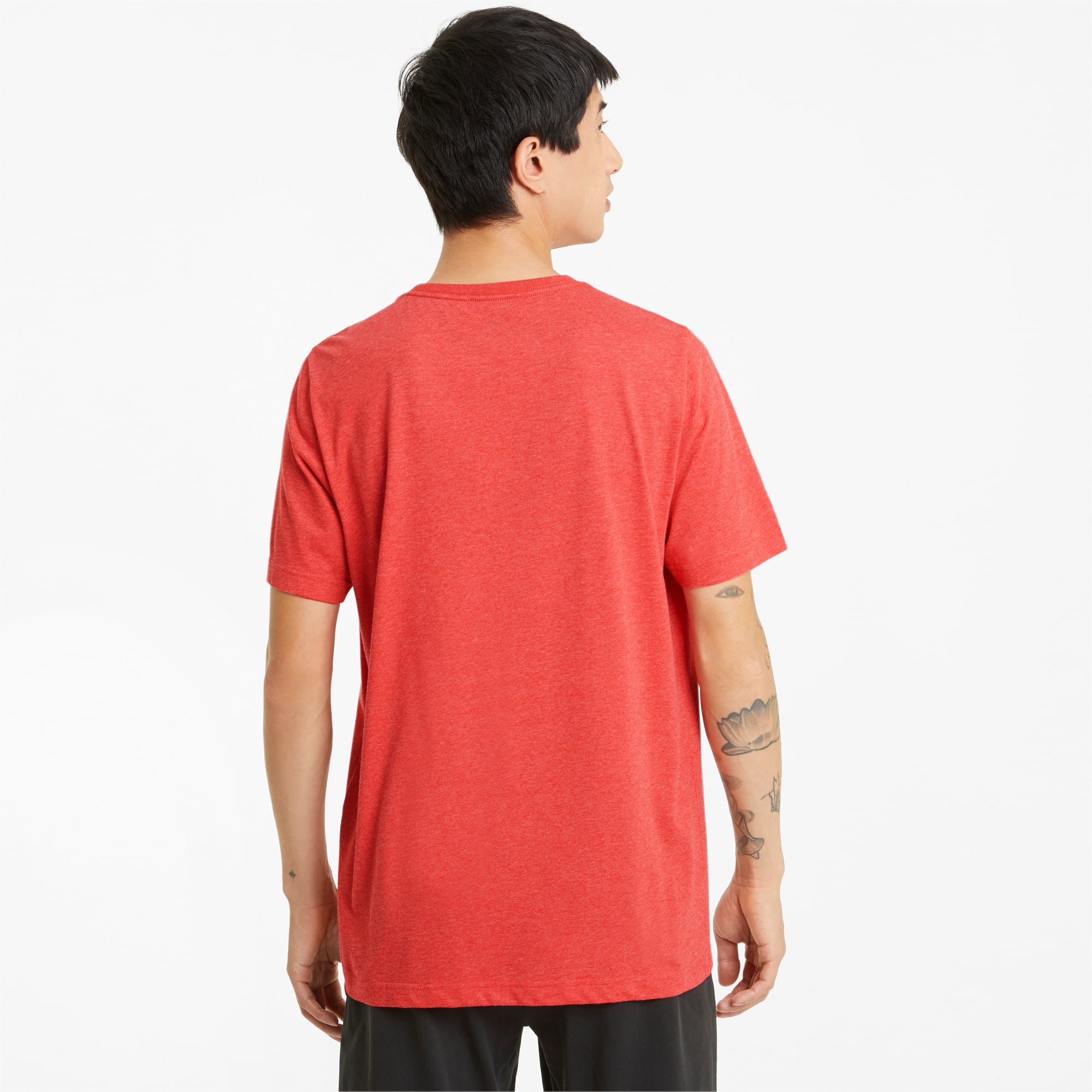 PUMA Essentials Heather Men's T-Shirt, High Risk Red, Size S, Clothing