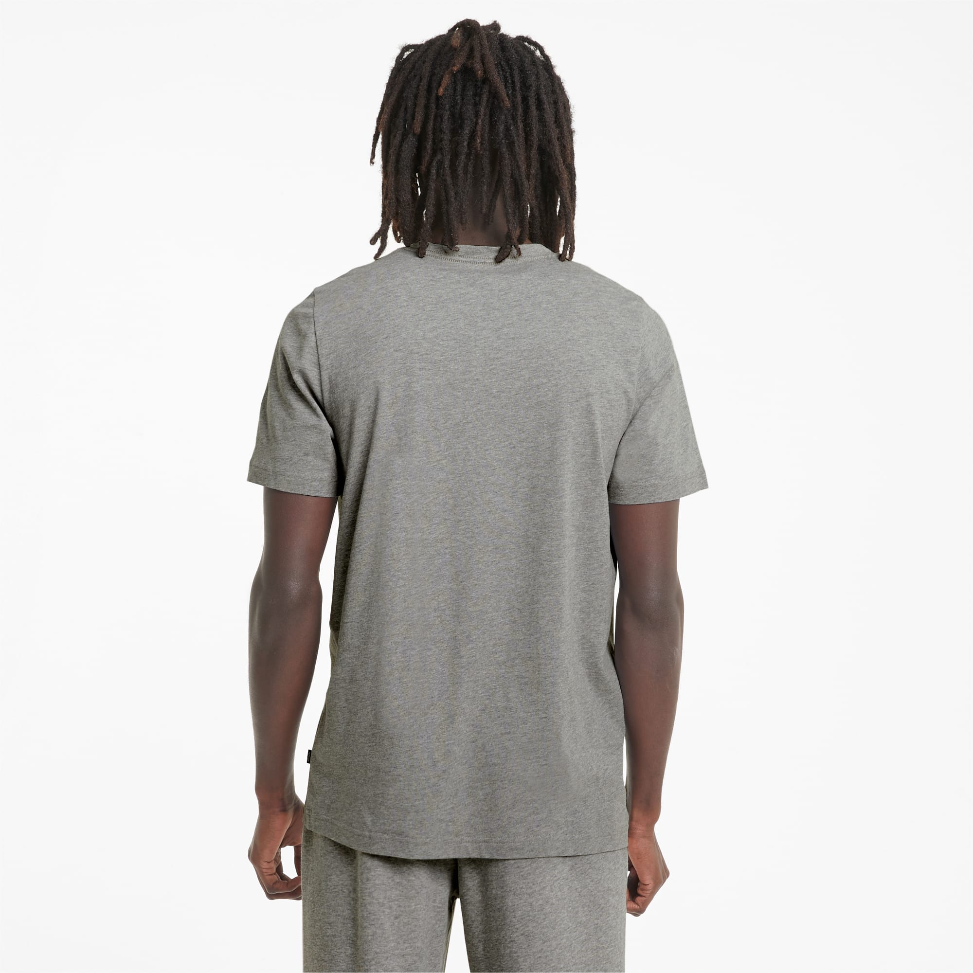 PUMA Essentials V-Neck T-Shirt Men, Medium Grey Heather, Size XL, Clothing