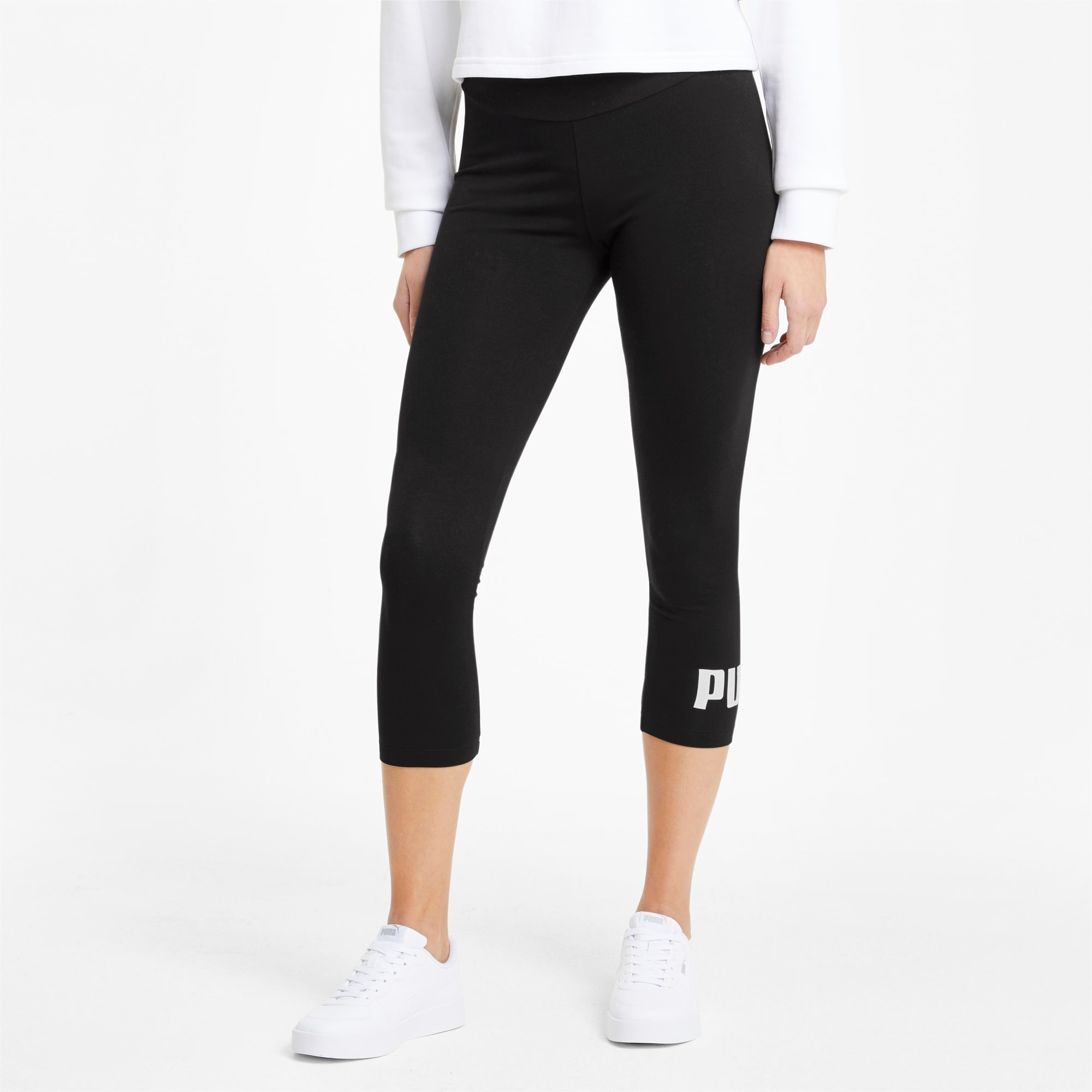 PUMA Legging 3/4 Essentials Logo femme, Noir, Taille S, Vêtements