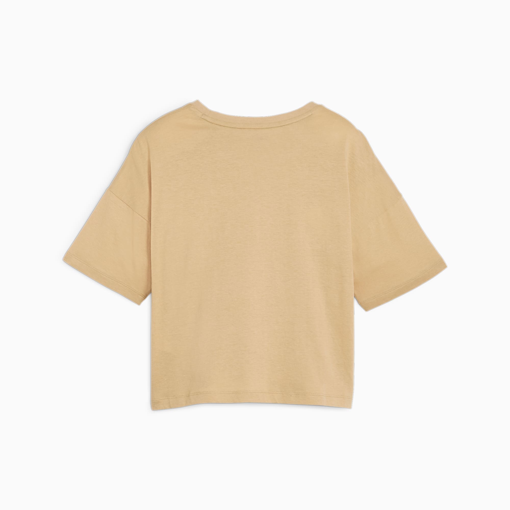 PUMA Essentials Logo cropped T-shirt dames, Sand Dune