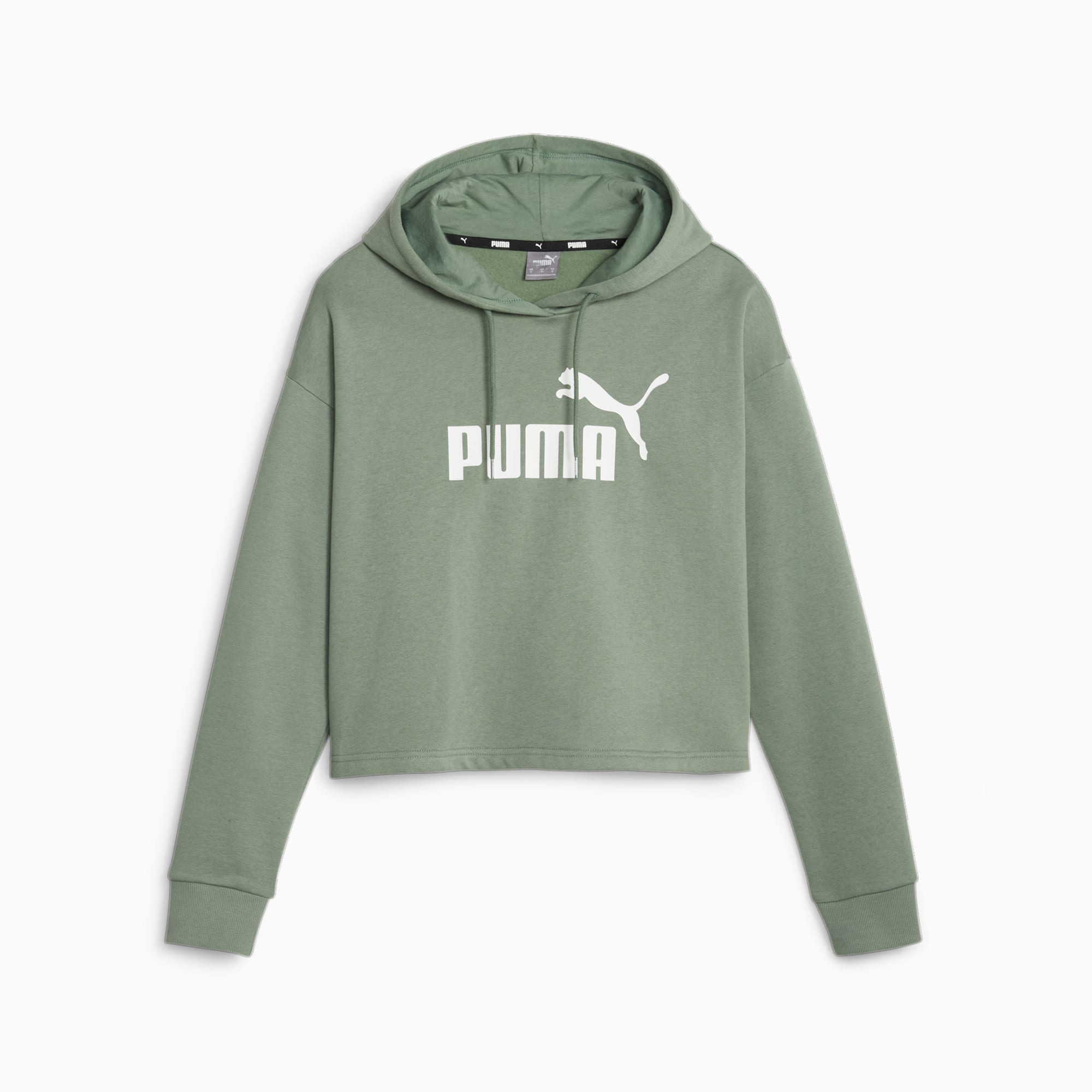 PUMA Essentials Korte Hoodie Met Logo Voor Dames, Eucalyptus