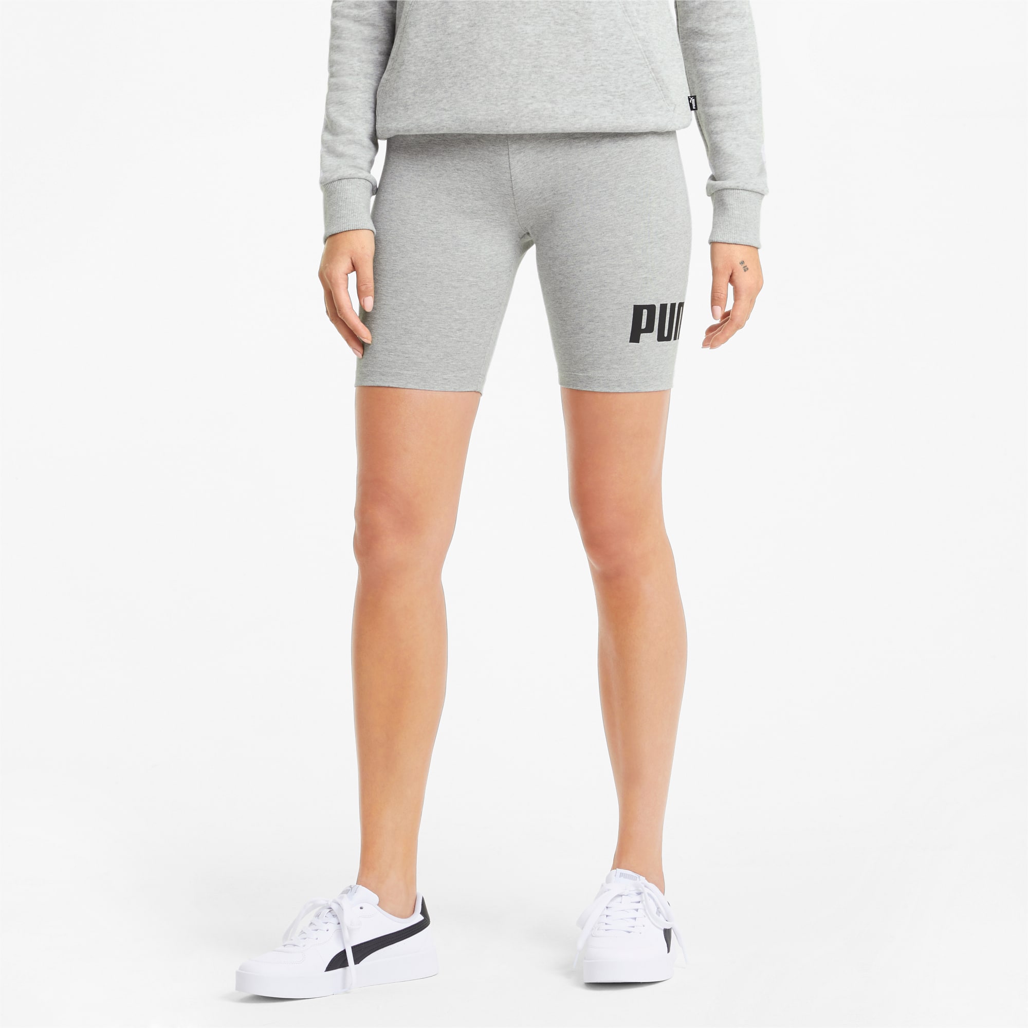 PUMA Legging court à logo Essentials femme, Gris/Bruyère, Taille XL, Vêtements