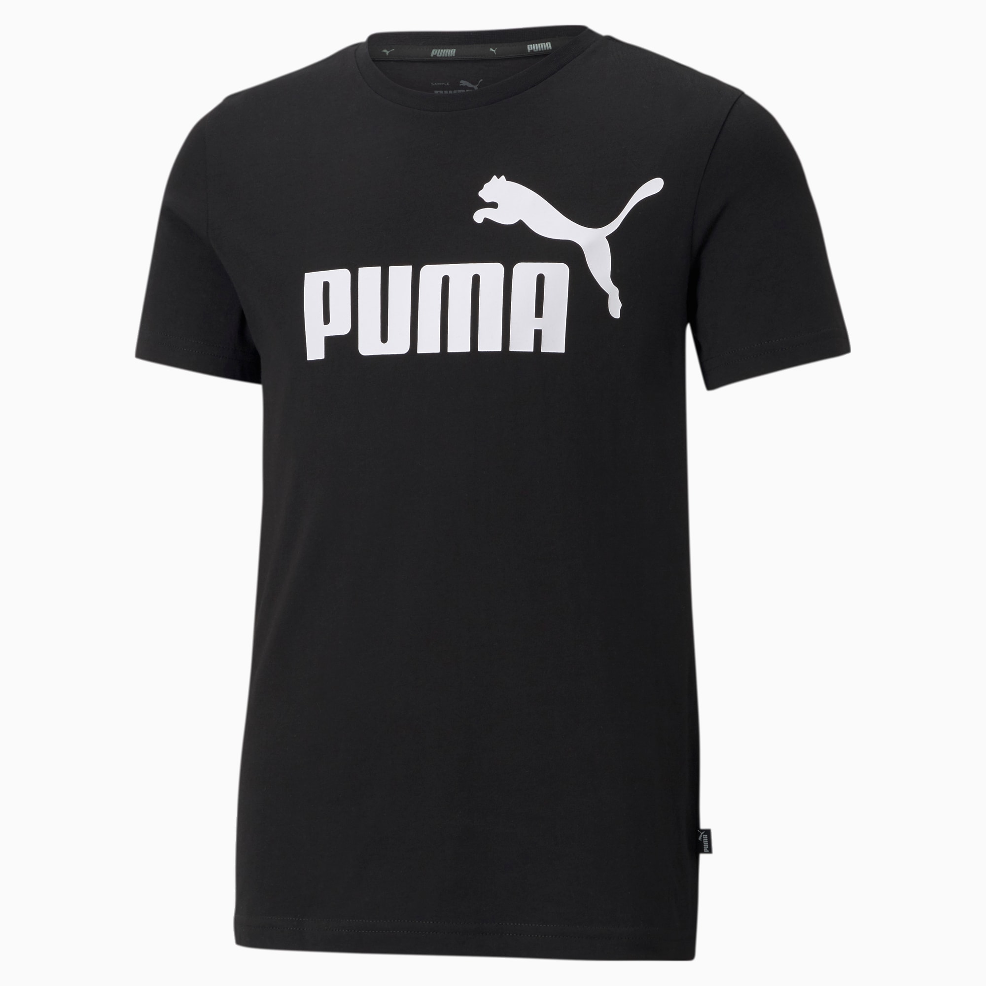 PUMA Essentials Logo Youth T-Shirt, Black, Size 92, Clothing