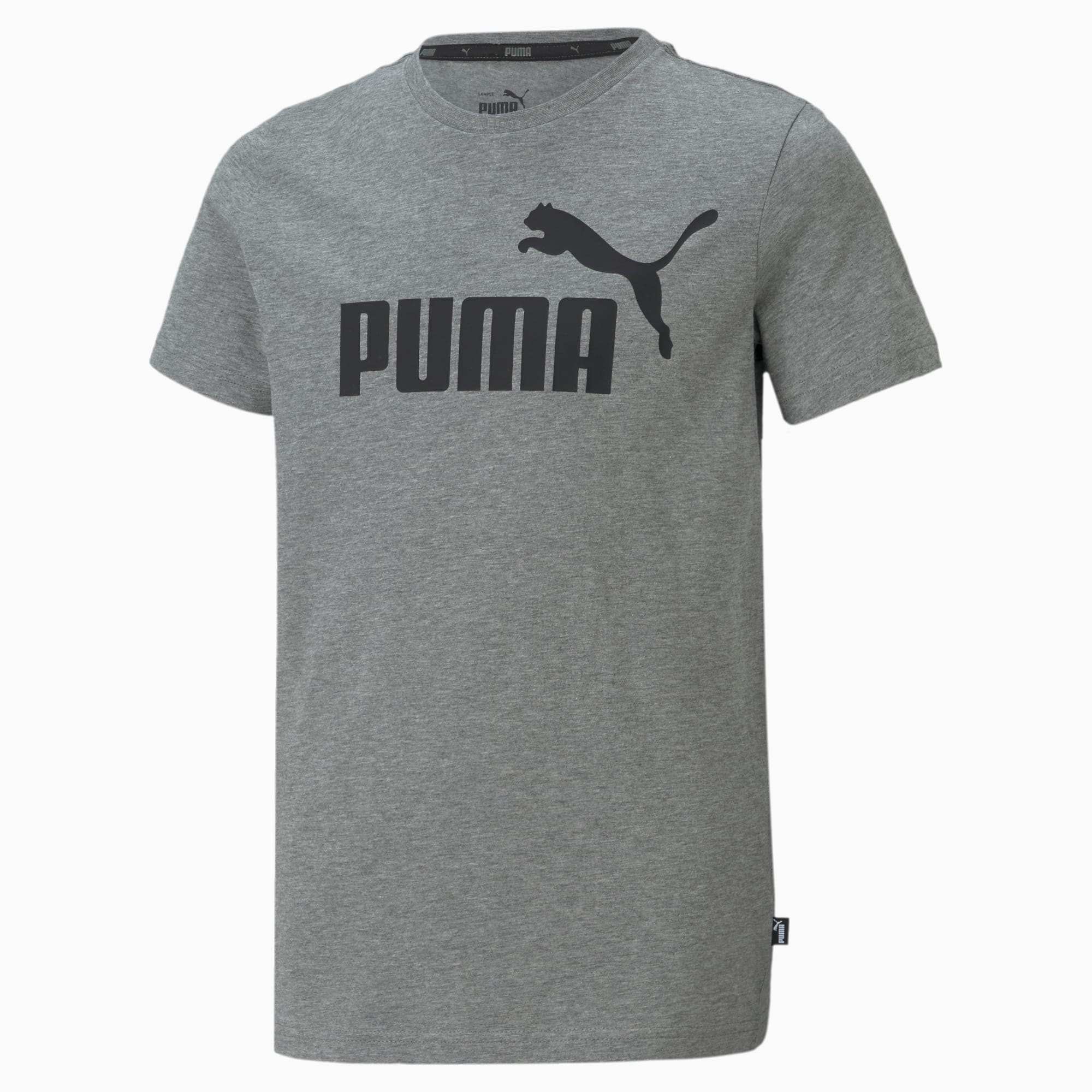 PUMA Essentials Logo Youth T-Shirt, Medium Grey Heather, Size 92, Clothing