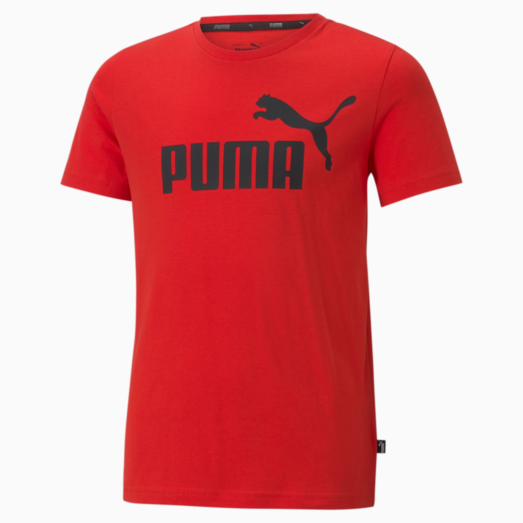 PUMA Essentials Logo Youth T-Shirt, High Risk Red, Size 92, Clothing