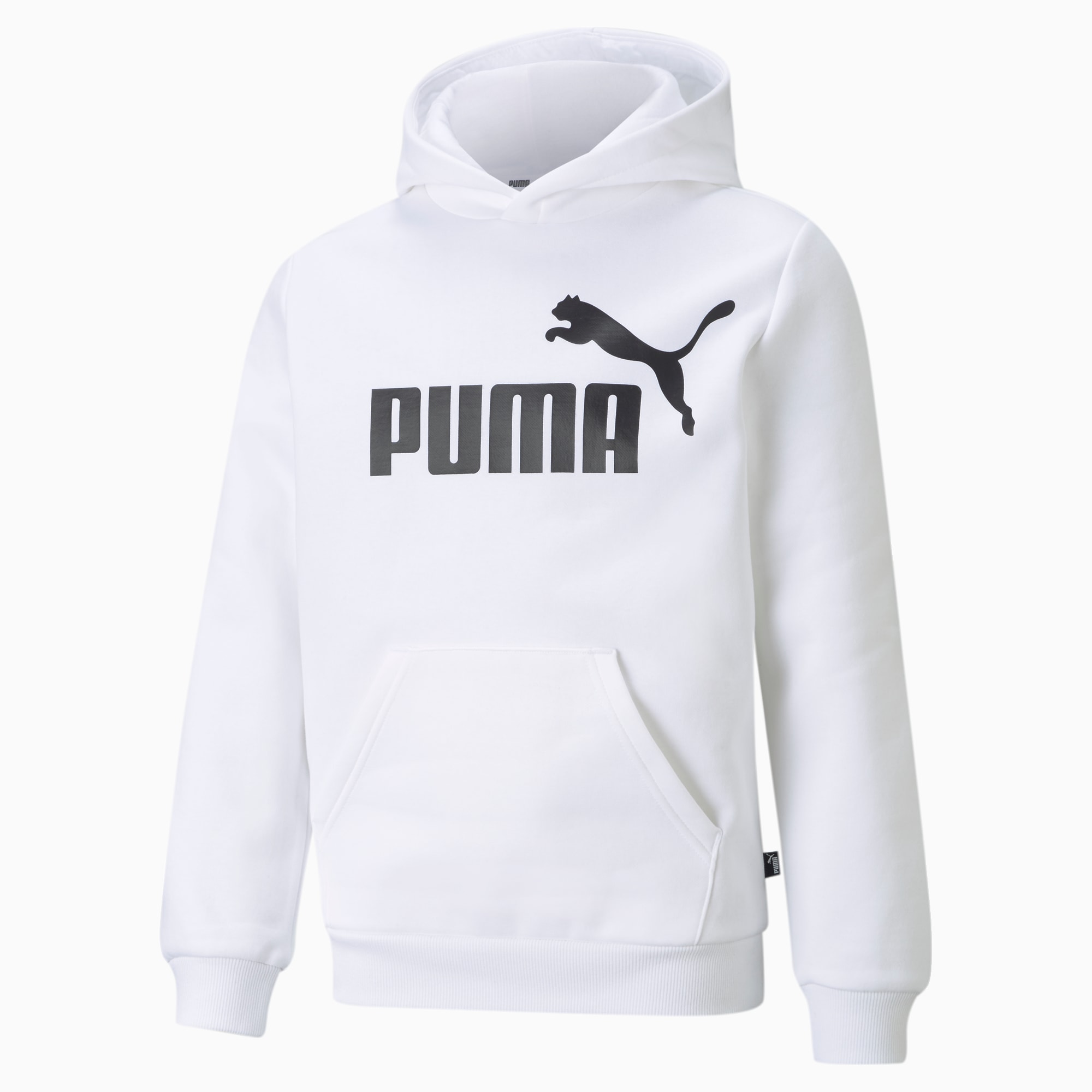 PUMA Essentials Jugend Hoodie Mit Großem Logo Für Kinder, Weiß, Größe: 164, Kleidung