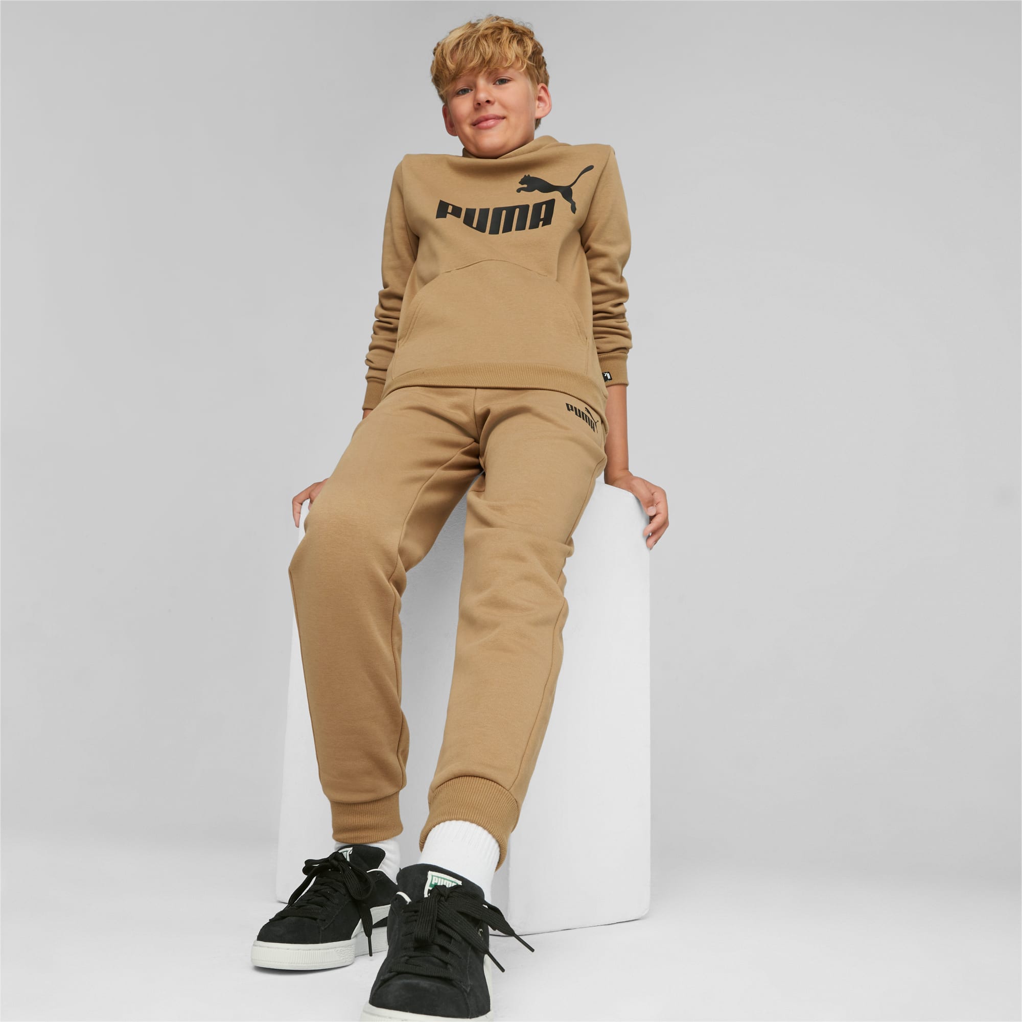 PUMA Essentials Jugend Hoodie Mit Großem Logo Für Kinder, Rosa, Größe: 104, Kleidung