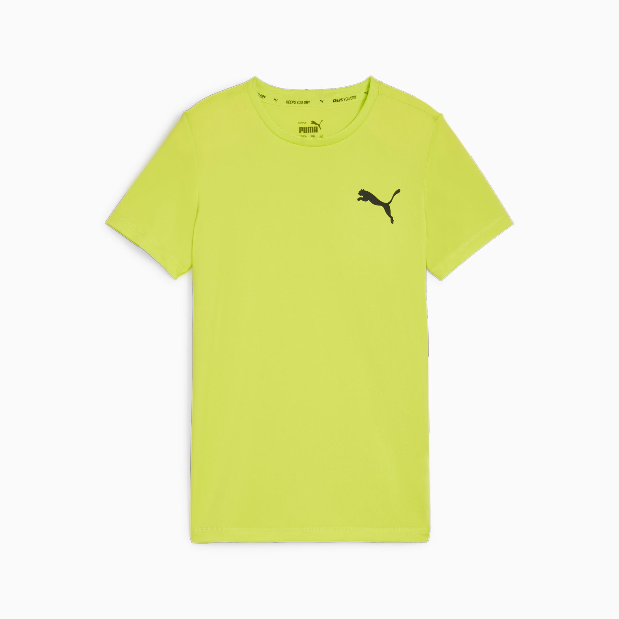 PUMA Active Small Logo Youth T-Shirt, Lime Pow, Size 92, Clothing