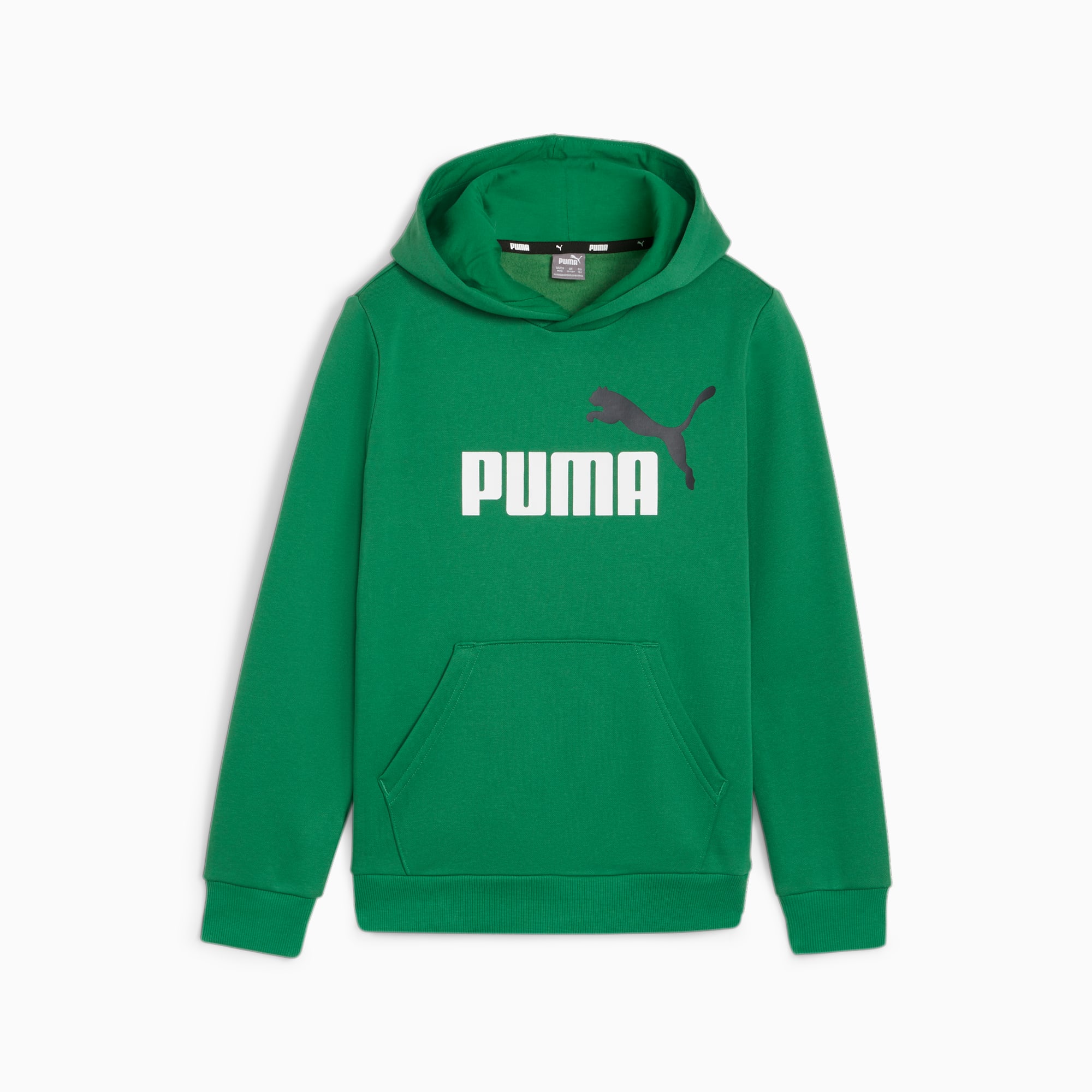 PUMA Essentials+ Two-Tone Big Logo Youth Hoodie, Archive Green, Size 92, Clothing