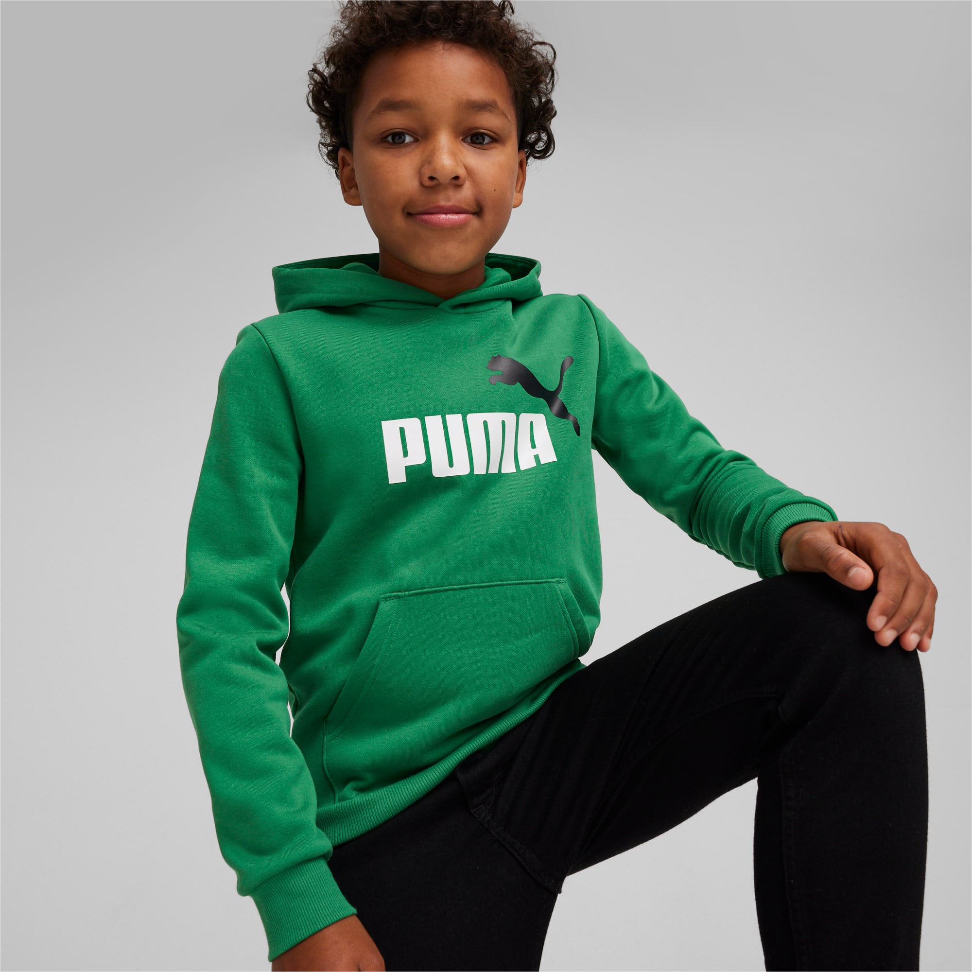 PUMA Essentials+ hoodie met groot tweekleurig logo, Groen