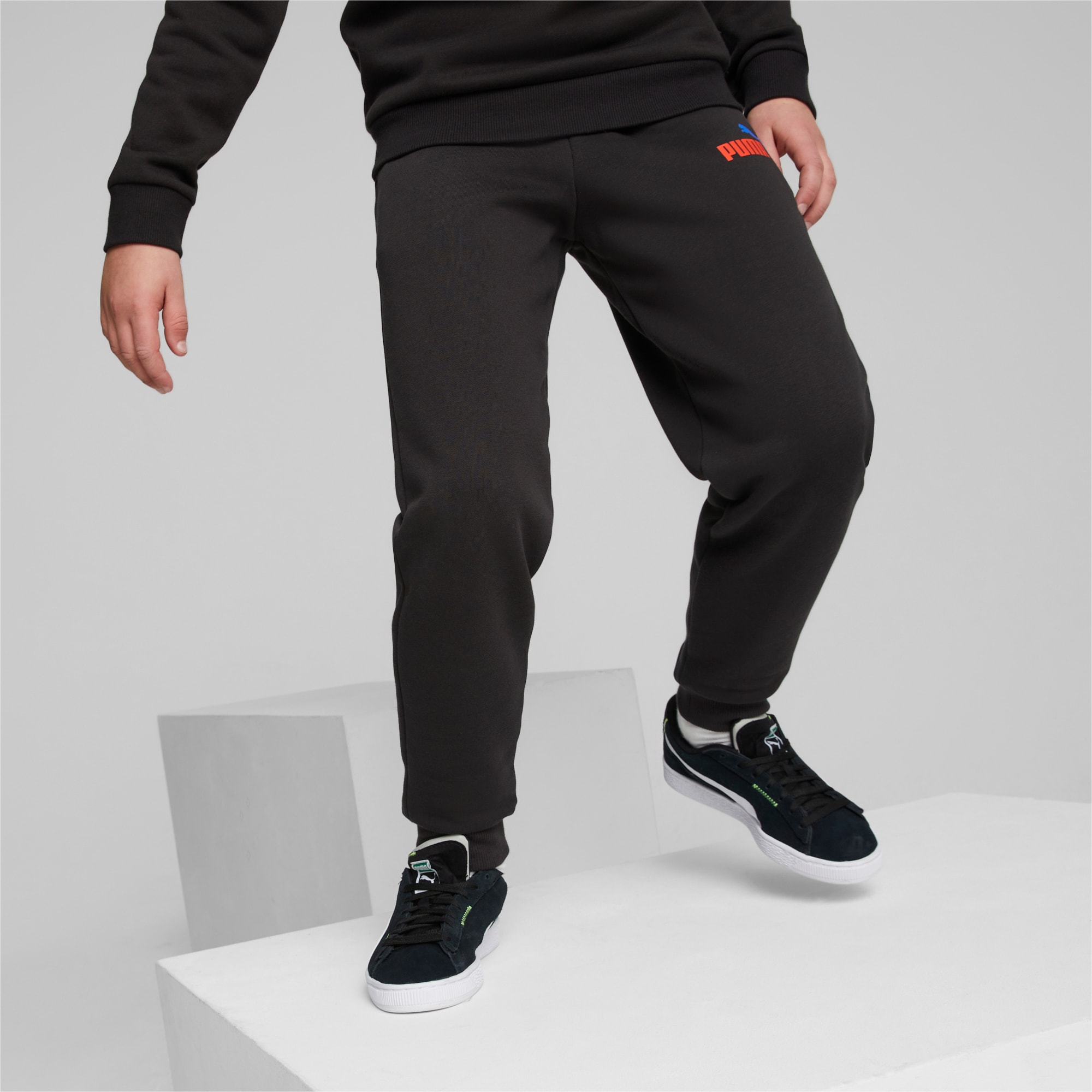 Pantaloni Essentials+ Two-Tone Logo Da Ragazzo, Nero/Altro