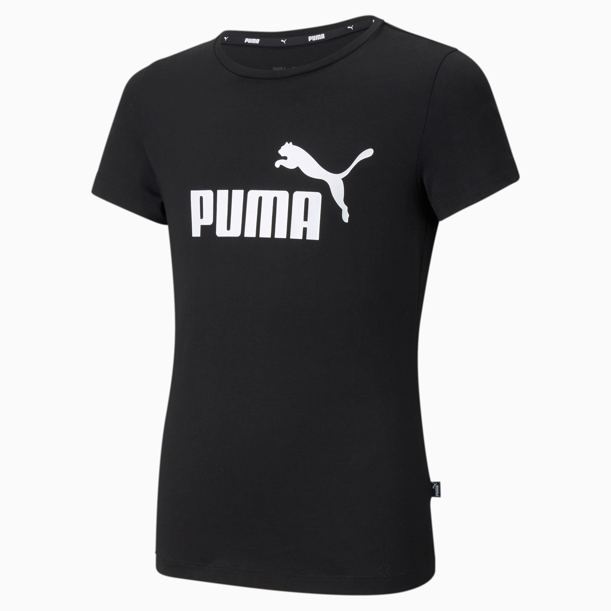 PUMA Essentials Jugend T-Shirt Mit Logo Für Kinder, Schwarz, Größe: 116, Kleidung