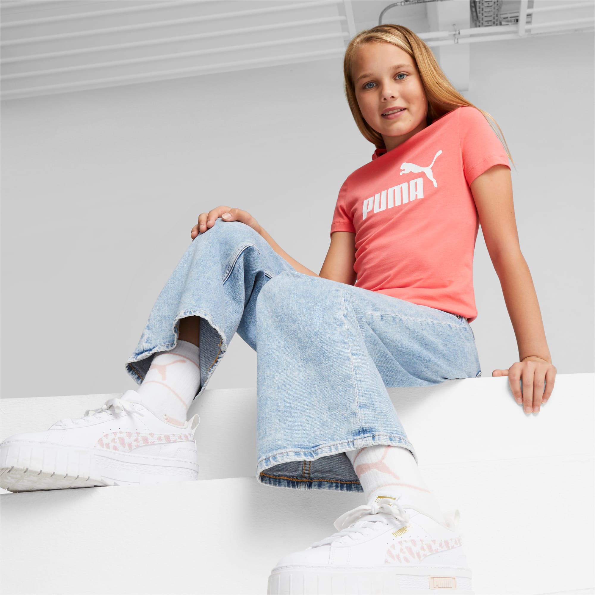 PUMA Essentials Jugend T-Shirt Mit Logo Für Kinder, Blau, Größe: 116, Kleidung