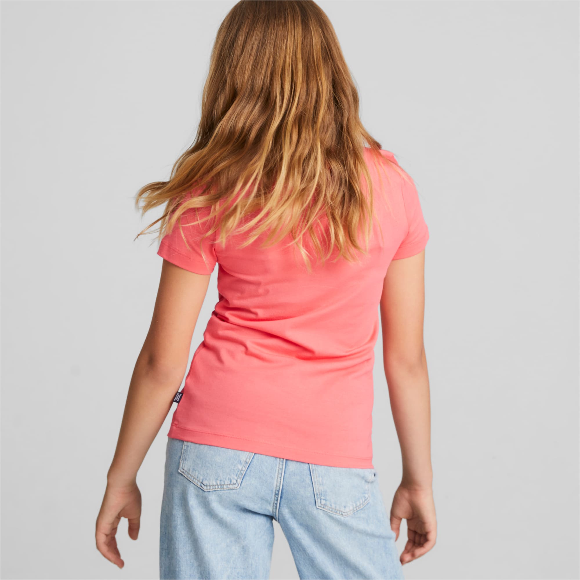 PUMA Essentials Logo Youth T-Shirt, Electric Blush, Size 110, Clothing
