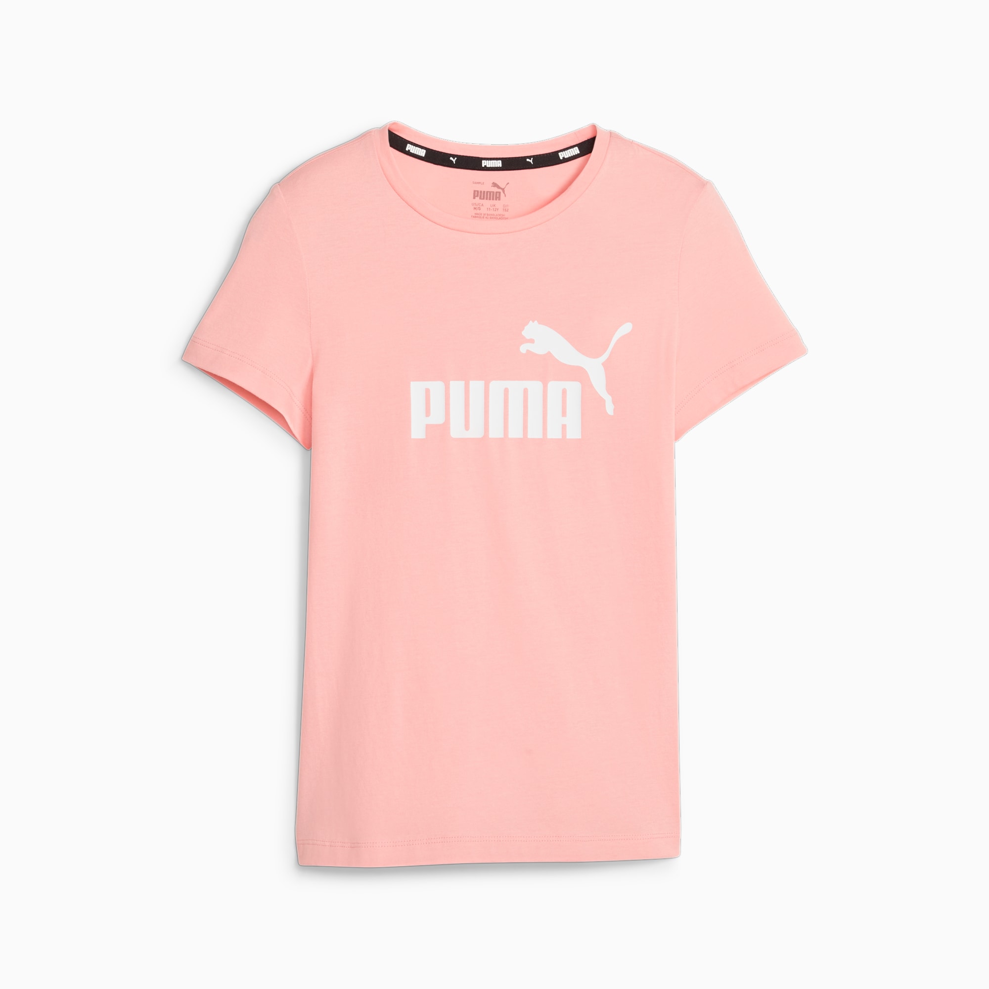 PUMA Essentials Logo Youth T-Shirt, Peach Smoothie, Size 104, Clothing