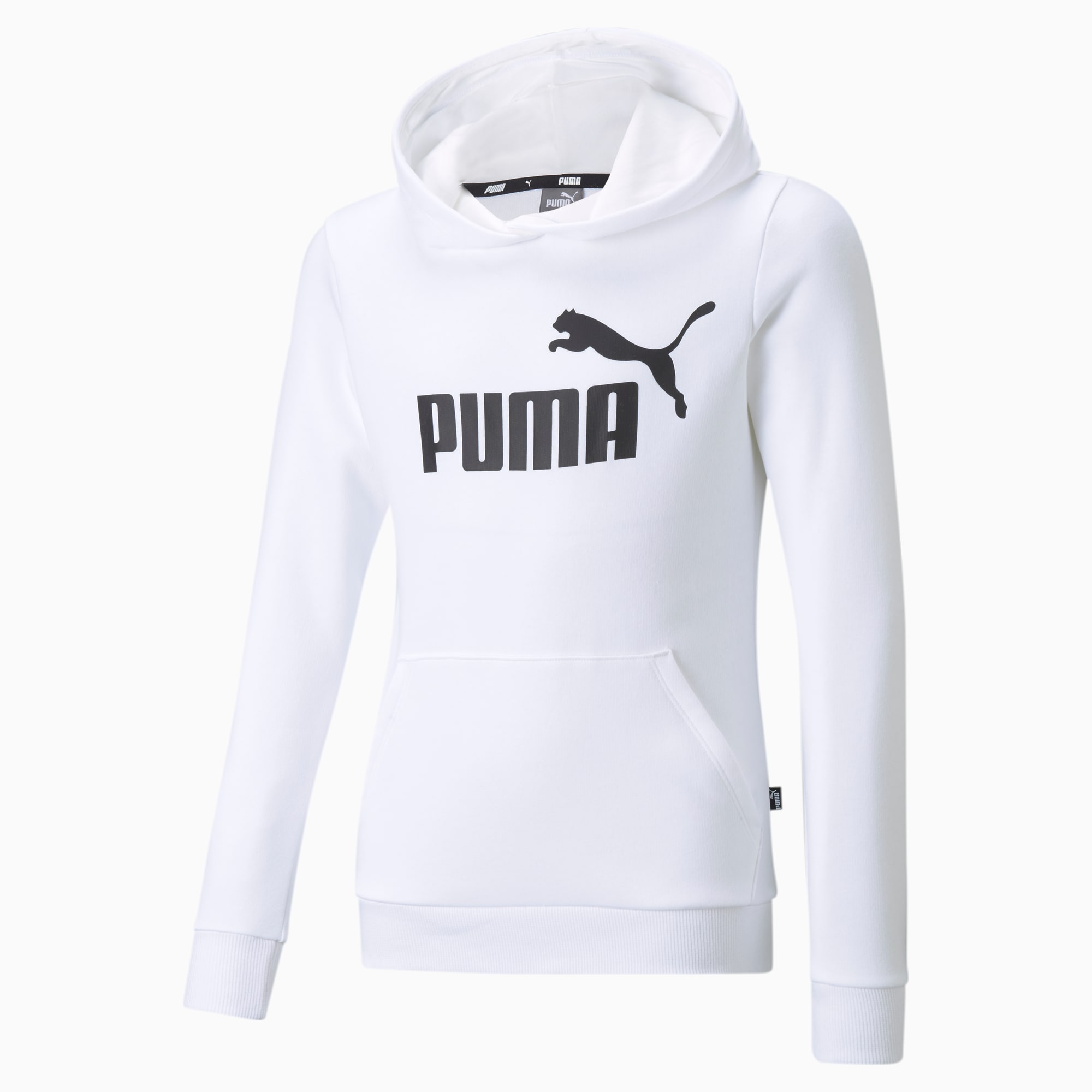 puma sweat à capuche essentials logo enfant et adolescent, blanc