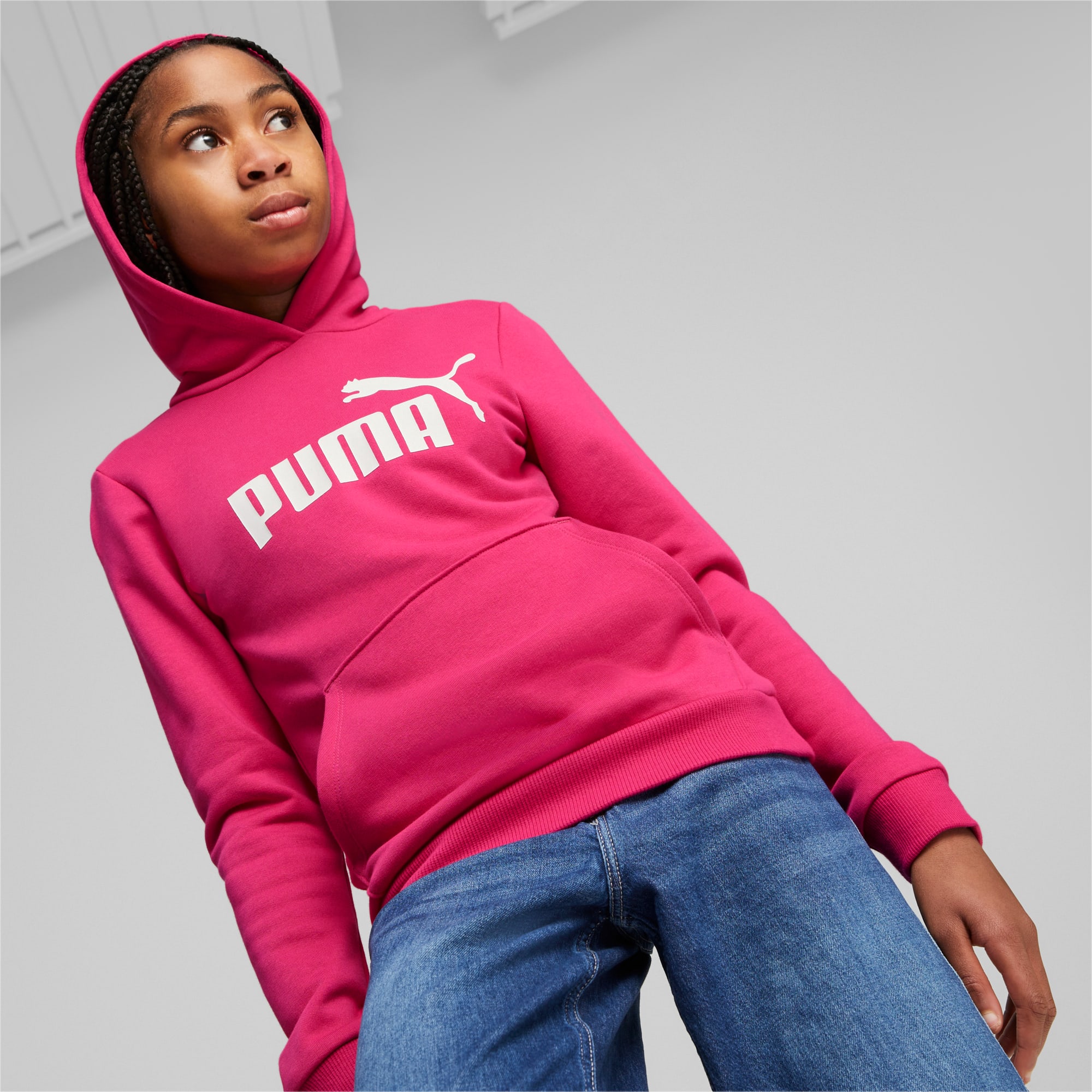 PUMA Essentials Logo Youth Hoodie, Orchid Shadow, Size 11-12Y, Clothing