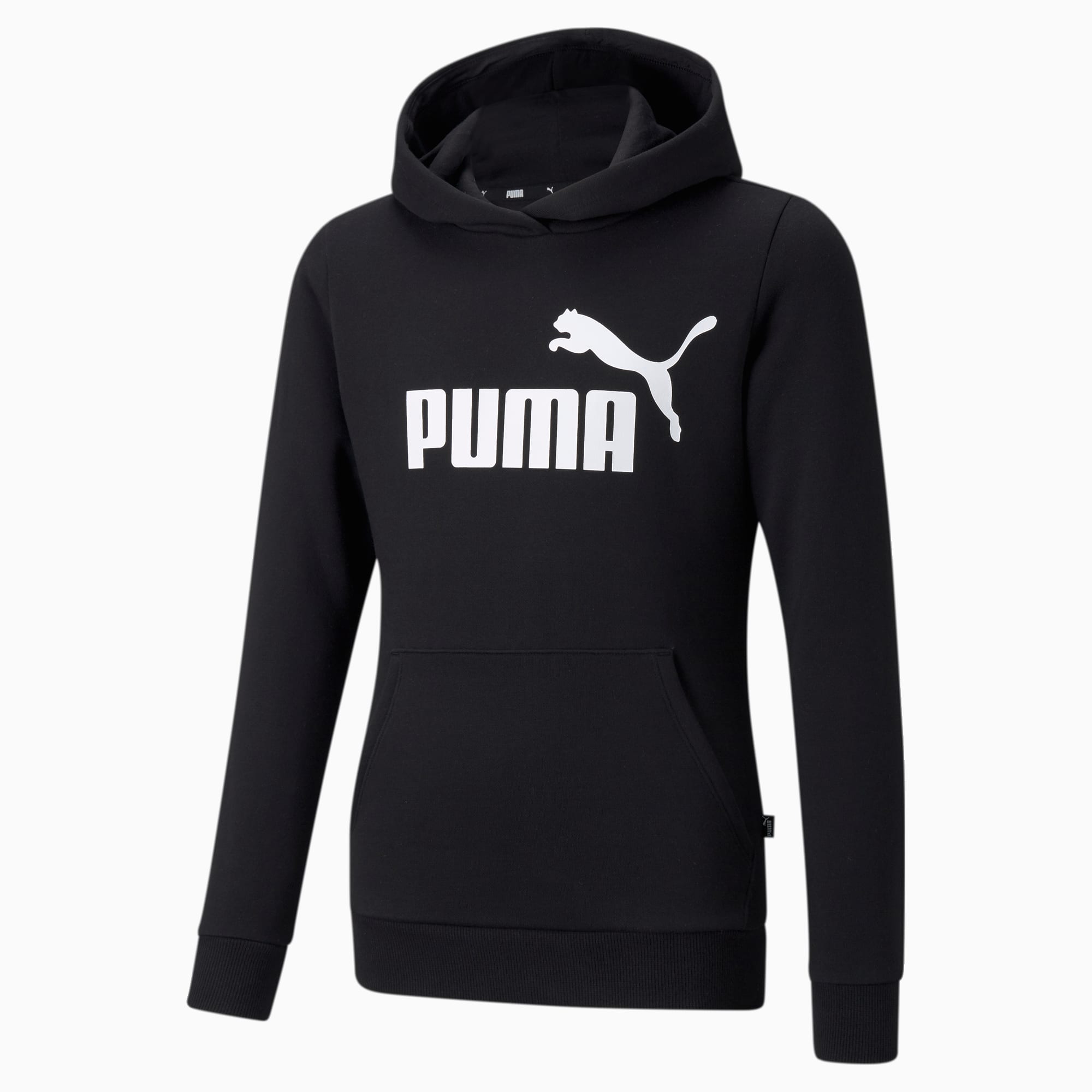 PUMA Essentials Logo Youth Hoodie, Black, Size 128, Clothing