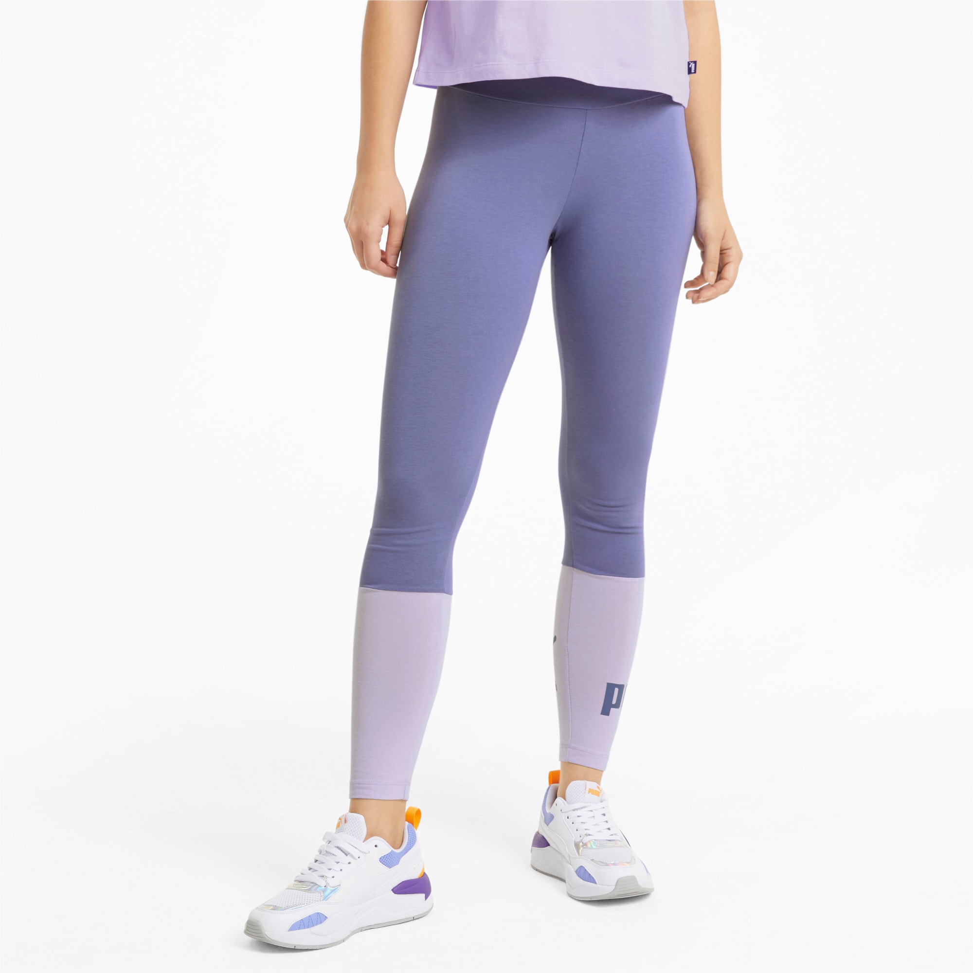 PUMA Legging avec blocs de couleurs Essentials+ femme, Bleu, Taille XL, Vêtements